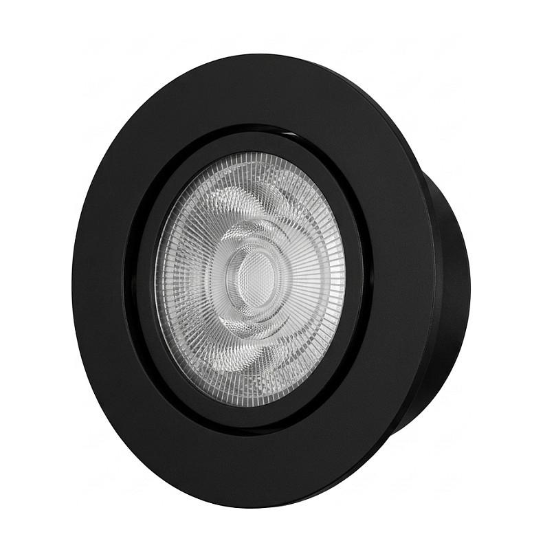 LED loftindbygningsspot Synergy 21 Helios - sort, rund, drejelig, neutralhvid