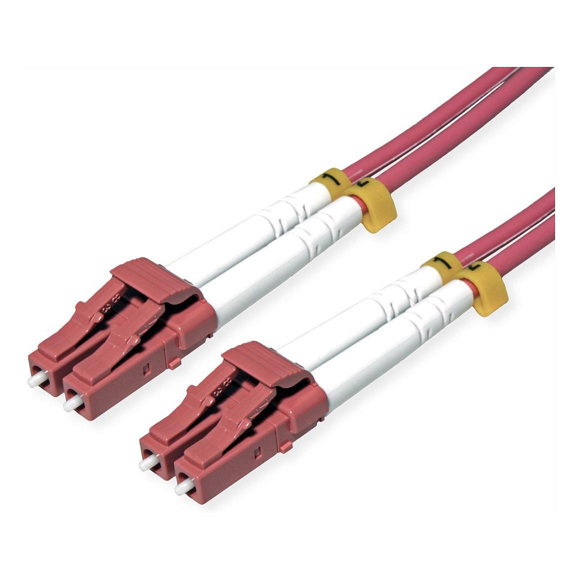 LWL-kabel ROLINE OM4 LC/LC stålarmeret - violet, 3 m