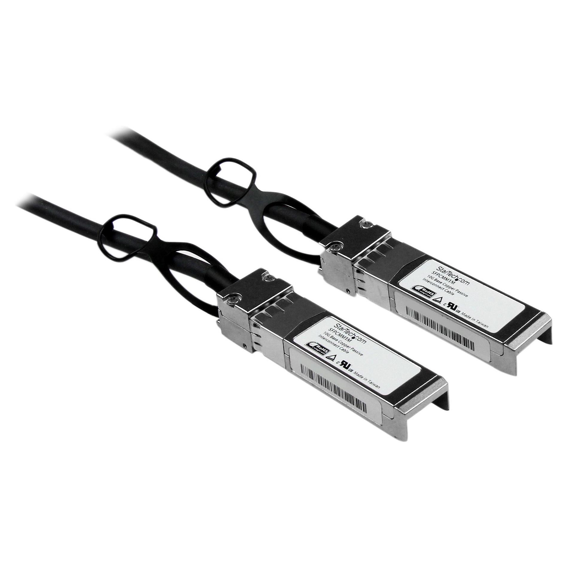 StarTech.com 1m 10G SFP to SFP Direct Attach Cable for Cisco SFP-H10GB-CU1M - 10GbE SFP Copper DAC 10Gbps Passive Twinax Dobbelt-axial 1m Direkte påsætning-kabel