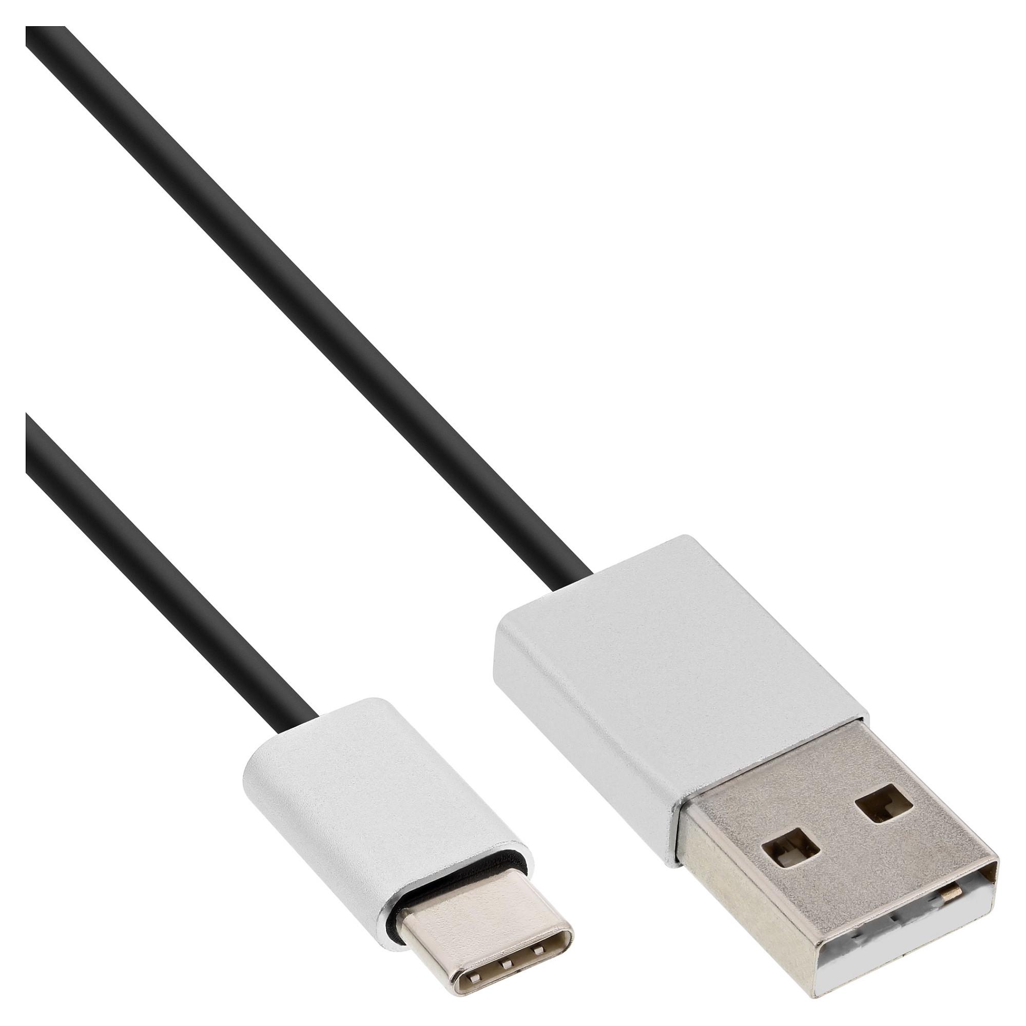USB 2.0-kabel InLine USB-C til USB-A - sort 1 m