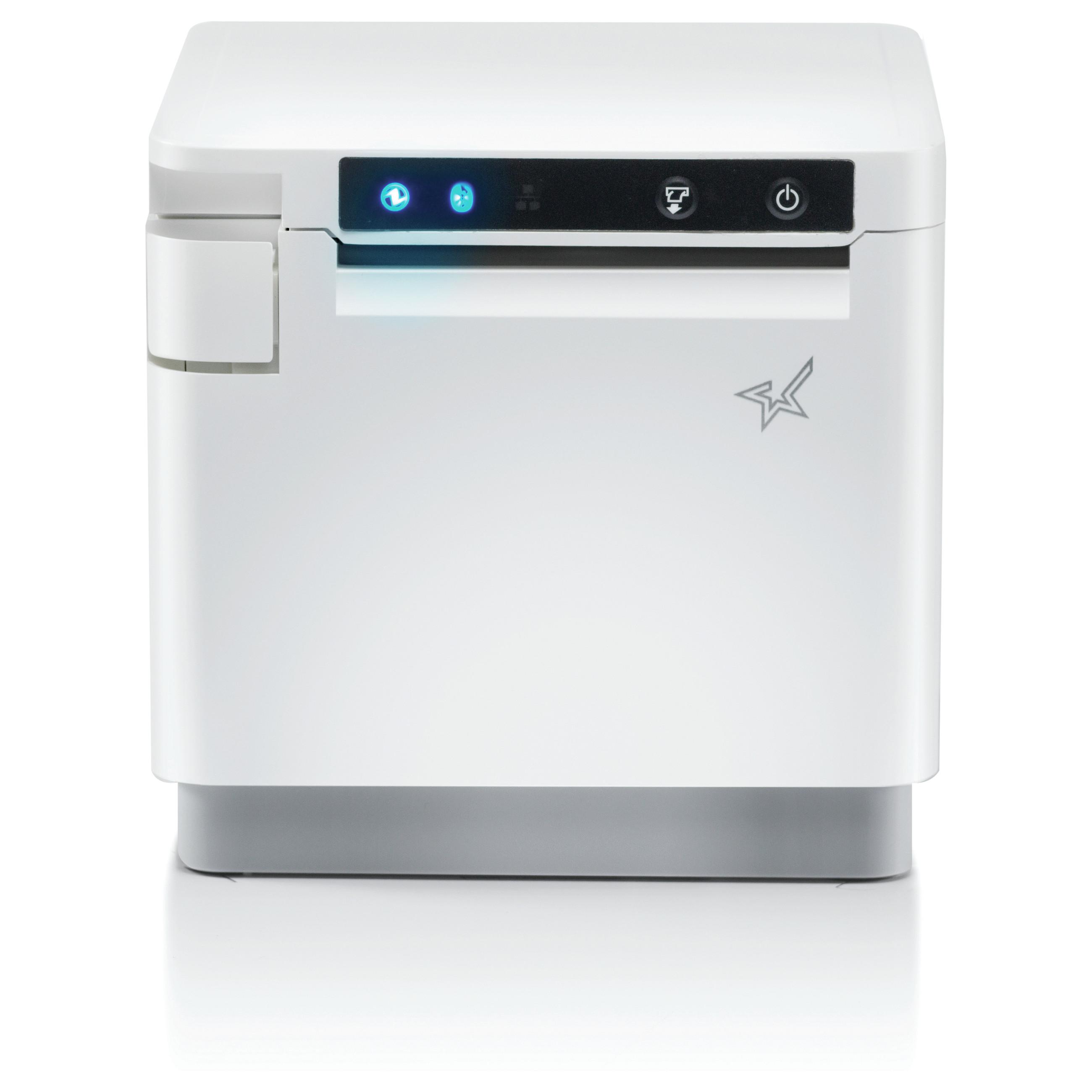 Star mC-Print3 MCP31CBI - Kvitteringsprinter - direkte termisk - Rulle (8 cm) - 203 dpi - op til 400 mm/sek. - USB-C, LAN, Bluetooth, USB vært - skærer - hvid