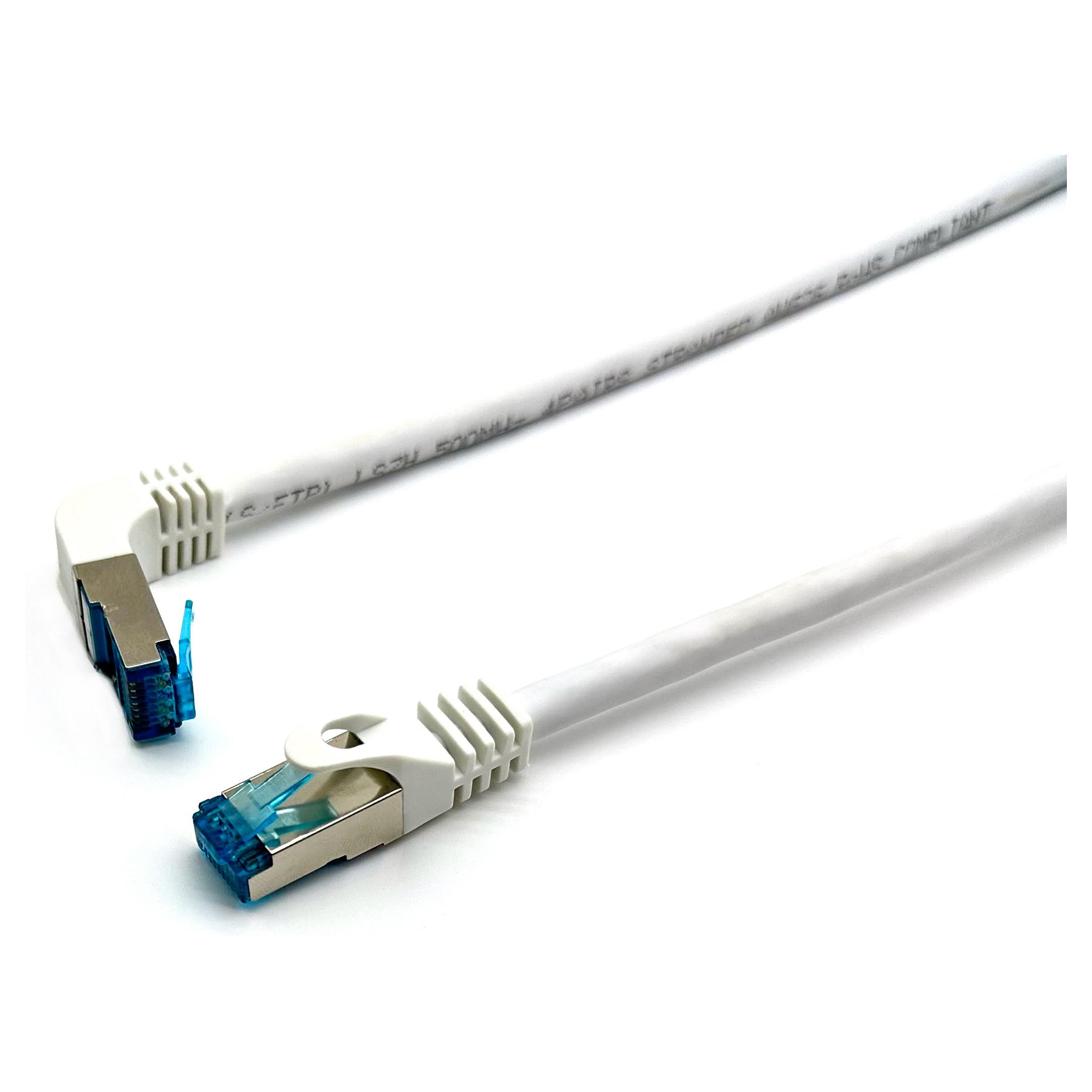 Patchkabel Equip Cat6A S/FTP RJ45 vinklet/lige 2 m - hvid