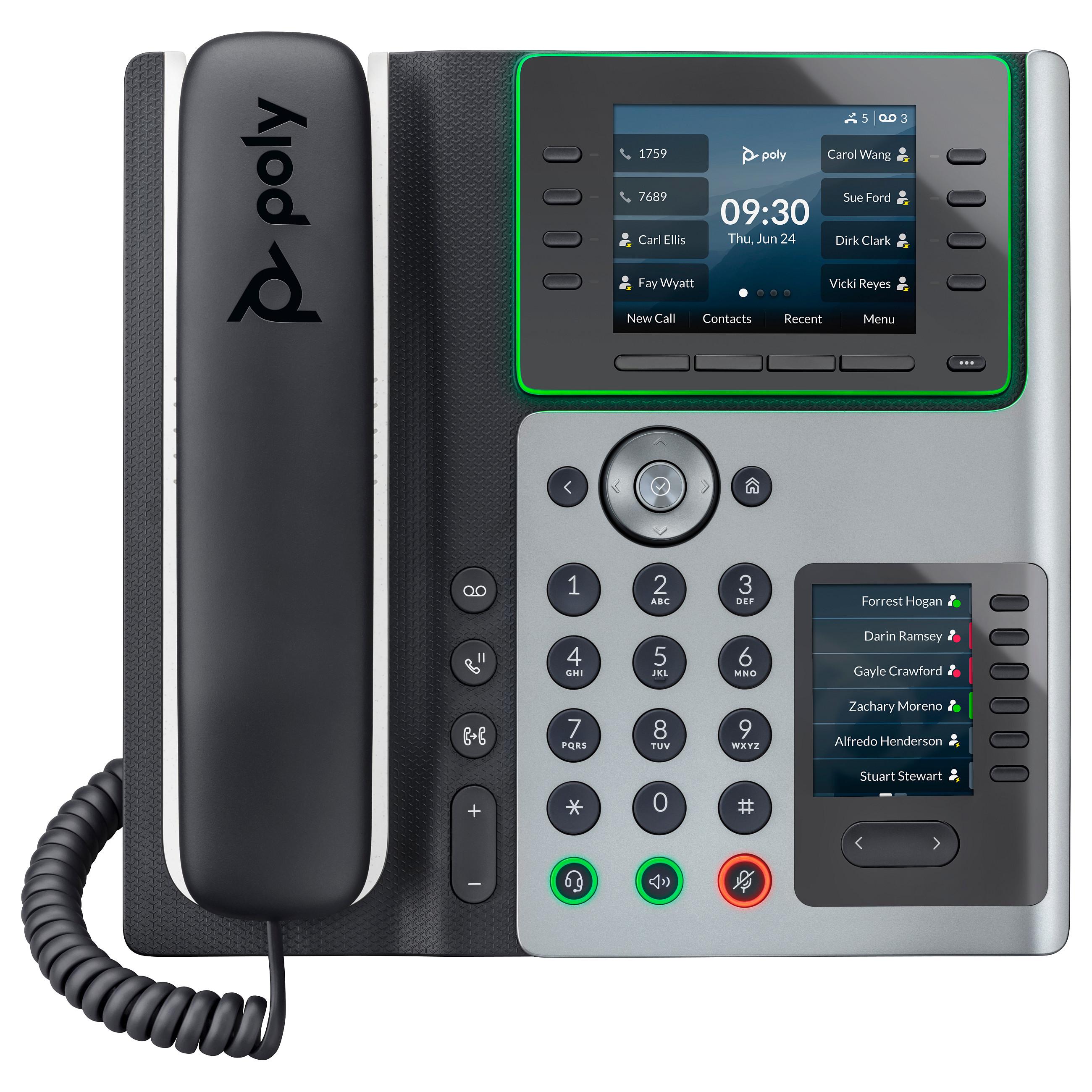HP Poly Edge E450 - VoIP-telefon med opkalds-ID/opkald venter - 3-vejs opkaldskapacitet - SIP, SDP - midnatsblå, hvid