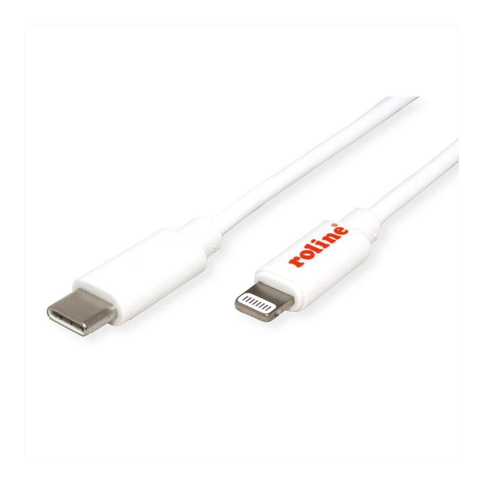 USB-C til Lightning-kabel ROLINE 11.02.8335 - hvid, 1 m