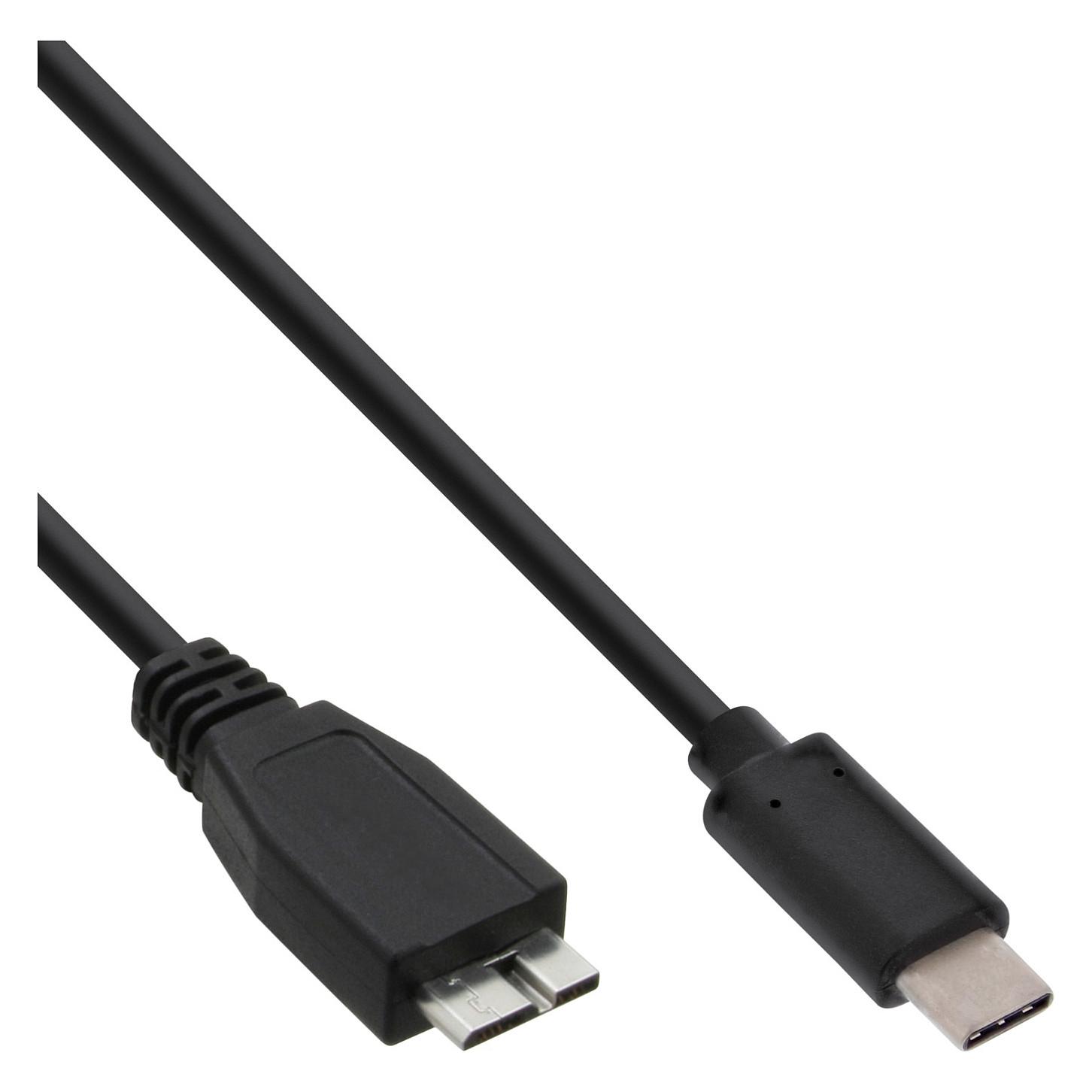 USB-kabel InLine USB 3.1 Type-C til Micro-B - sort, 0,5 m