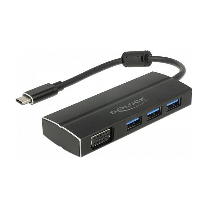 USB-C hub DeLOCK 63932 med 3 x USB-A og VGA