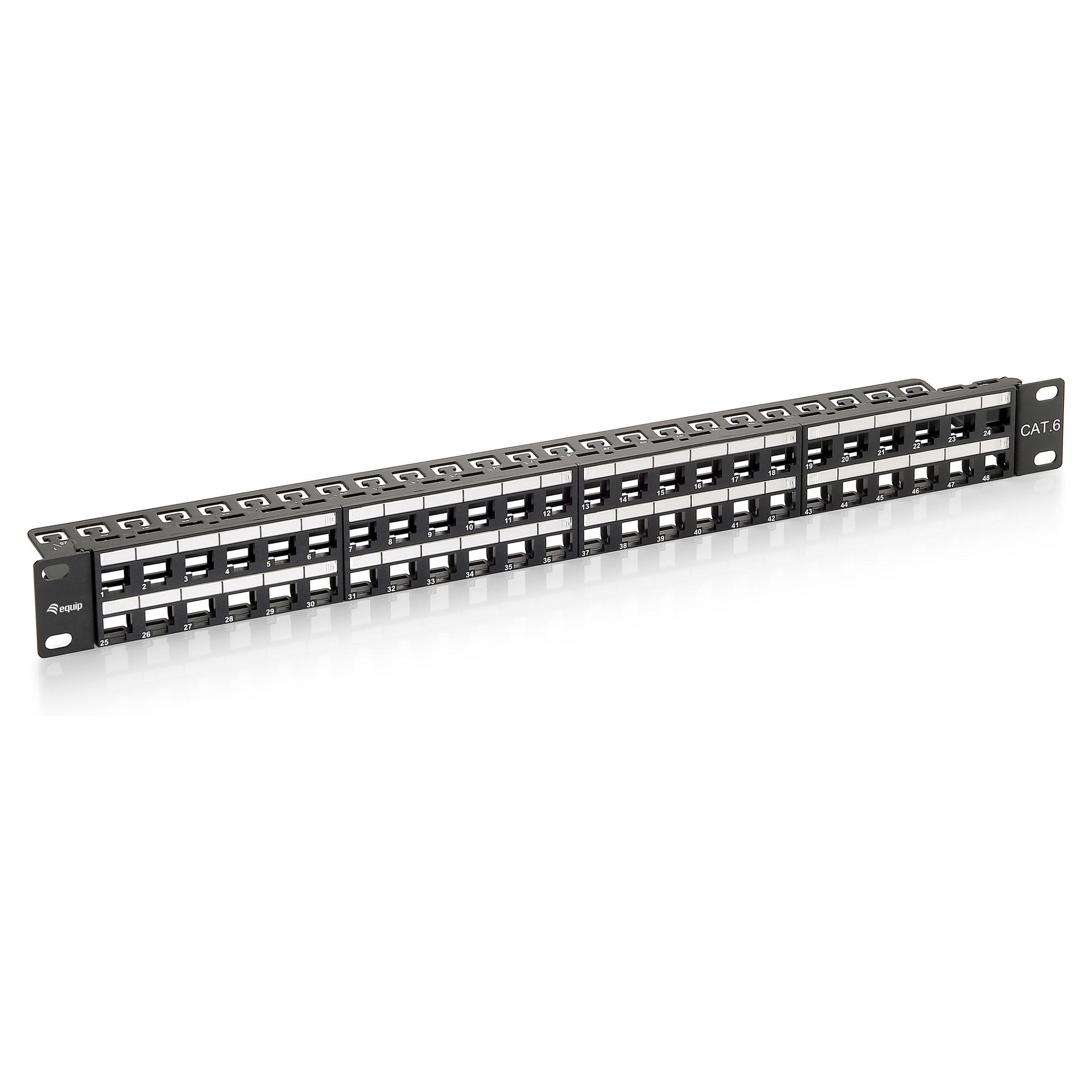 Patchpanel Equip 48-port Cat6 19" UTP 1U - sort