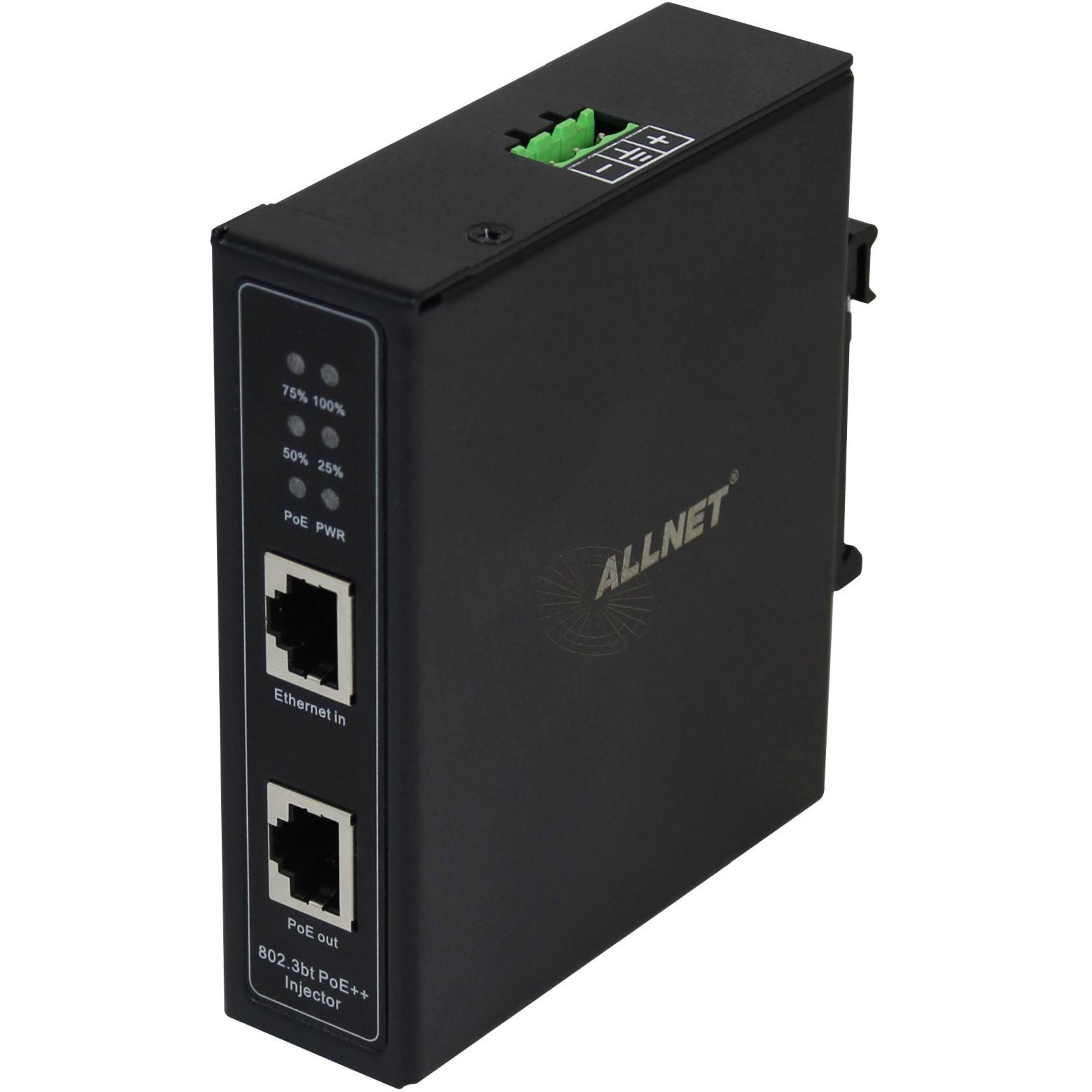 ALLNET PoE Injektor Industrial Gigabit PoE BT 154W30W90W DIN Metallgehäuse ALLPI2014IBT90