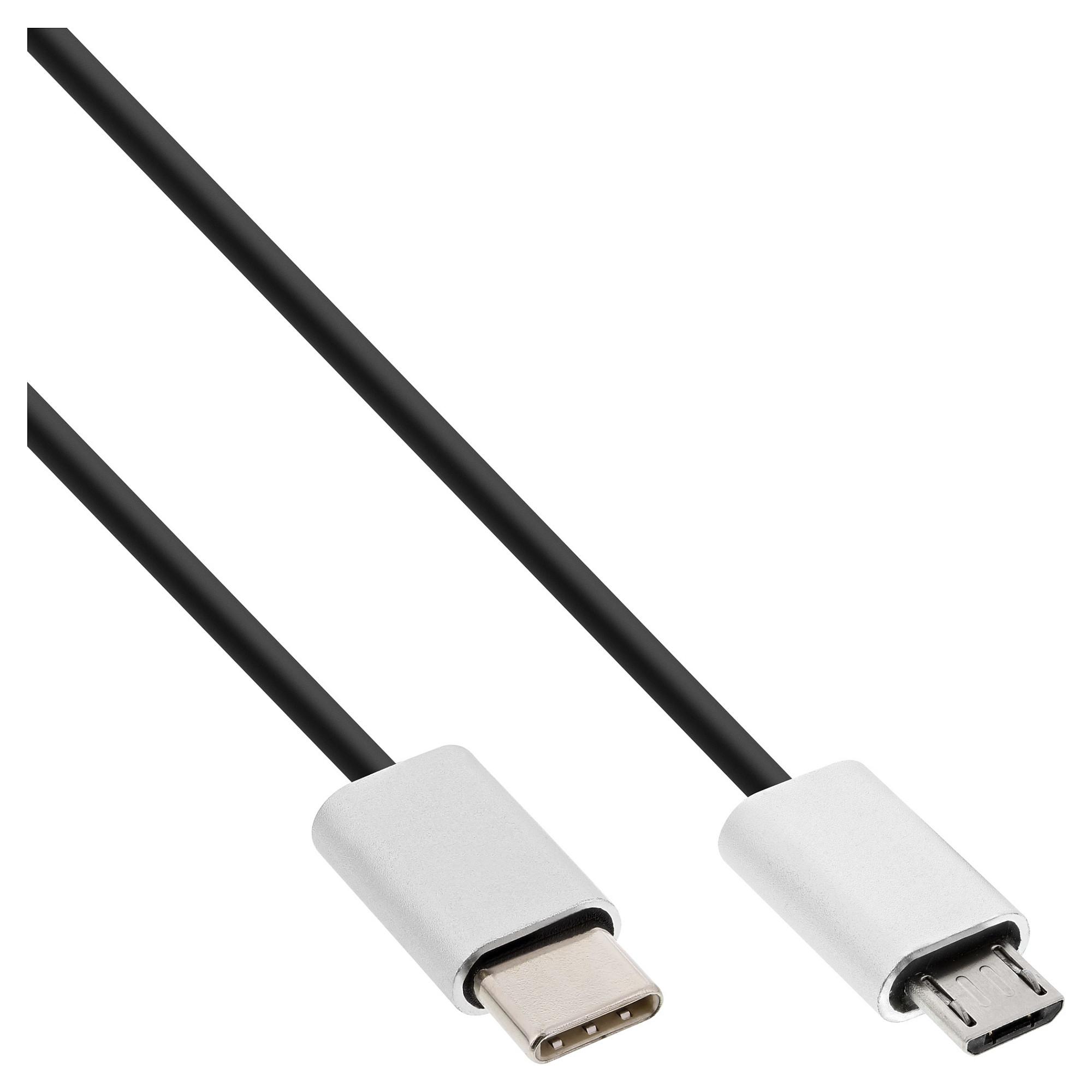 USB 2.0-kabel InLine USB-C til Micro-B - sort, 0,5 m