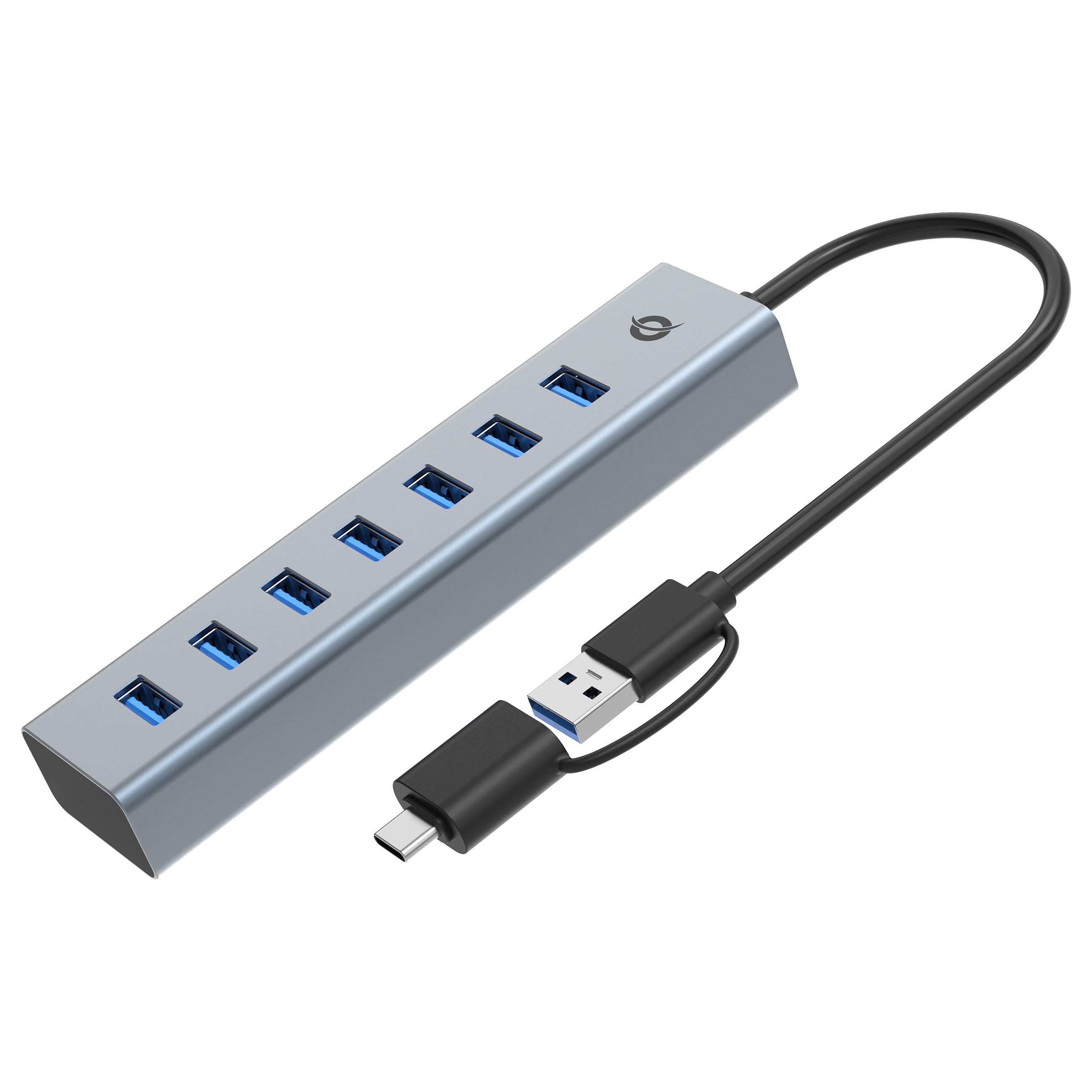 Conceptronic HUBBIES21G interface hub USB 3.2 Gen 1 (3.1 Gen 1) Type-A 5000 Mbit/s Grå