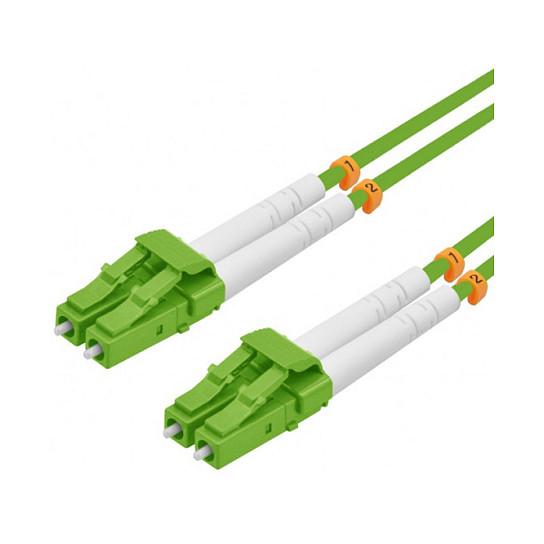 Fiberpatchkabel Helos OM5 LC/LC duplex LSZH 2 m - lindgrøn