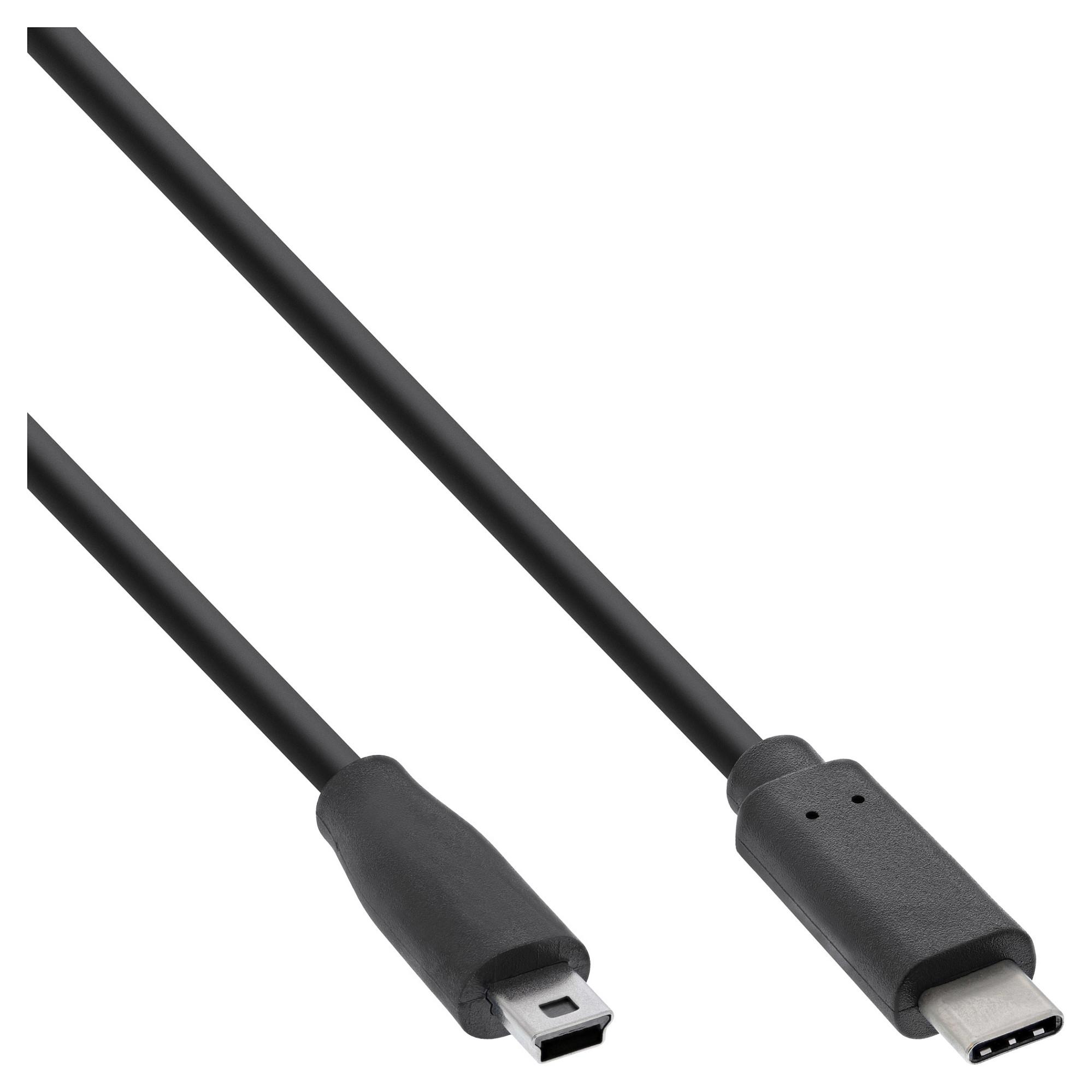 USB 2.0-kabel InLine USB-C til Mini-B 5-polet - sort, 5 m