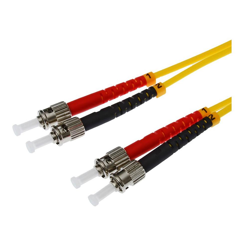 Fiberoptisk patchkabel Helos LWL OS2 Duplex ST/ST LSZH 2 m - gul