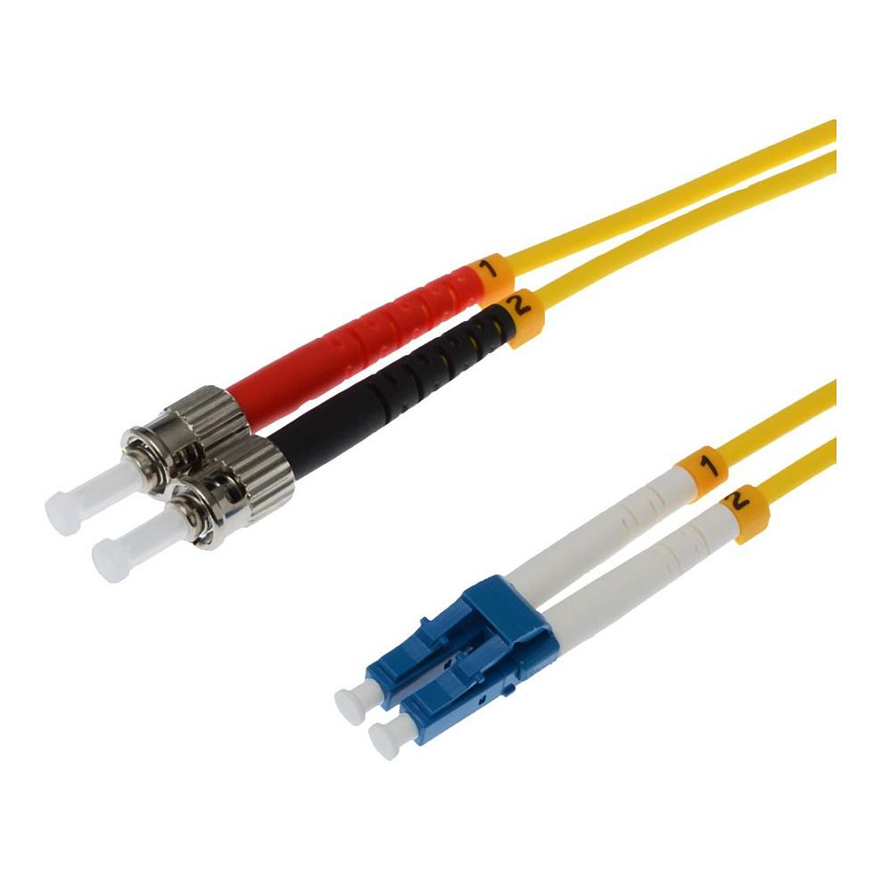 Fiberoptisk patchkabel Helos OS2 LC/ST duplex LSZH - gul, 3 m