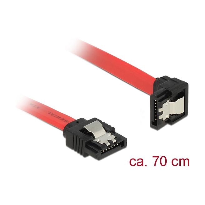 SATA-kabel DeLOCK 83980 - lige/nedadvinklet 70 cm rød