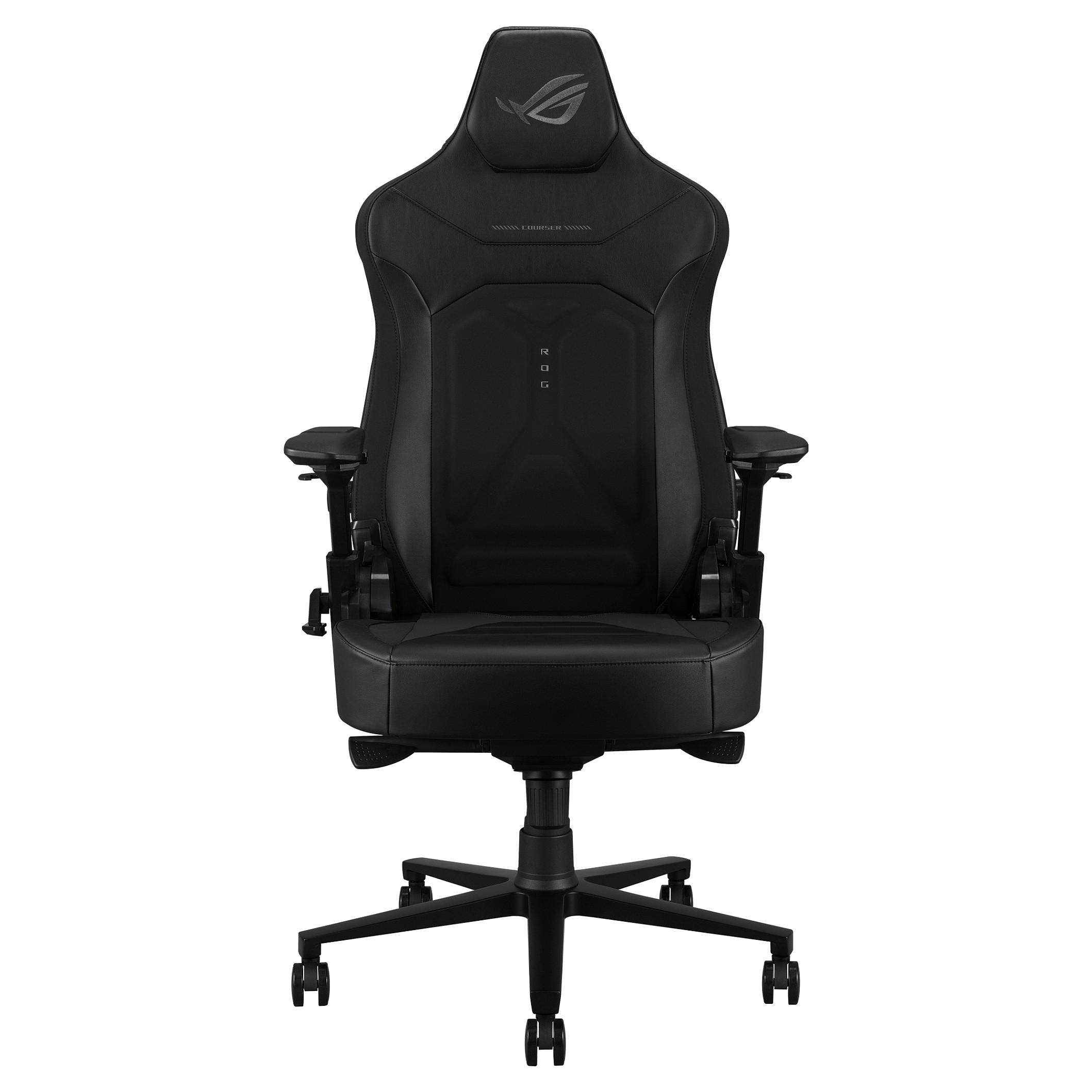 ASUS ROG Courser Core - Spillestol - ergonomisk - armstøtter - T-formet - vippe - drejeled - polyurethan, EPU læder - sort
