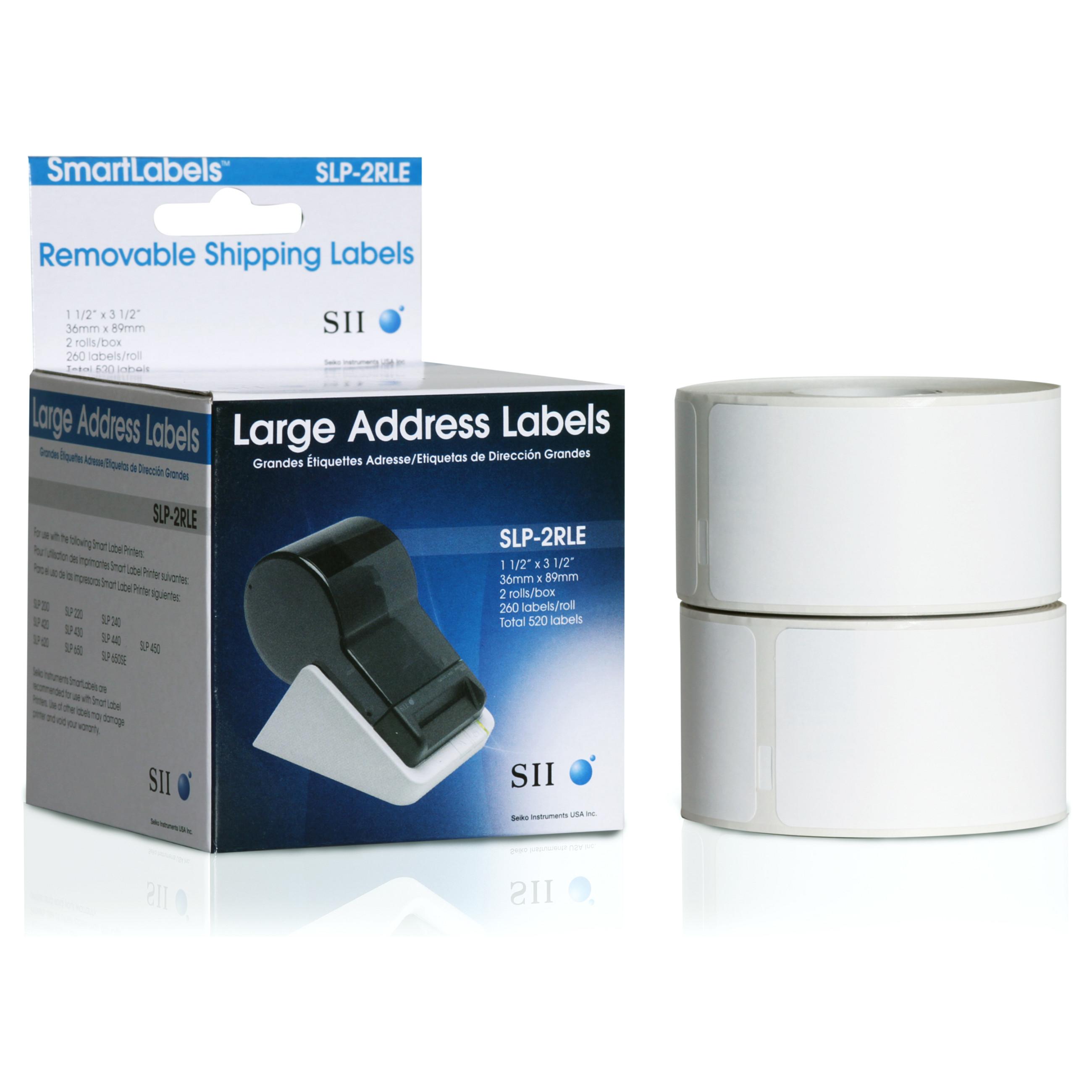 Seiko Instruments SLP-2RLE - Hvid - 36 x 89 mm 520 etikette(r) (2 rulle(r) x 260) adresseetiketter - for Smart Label Printer 440, 440 Office Administ