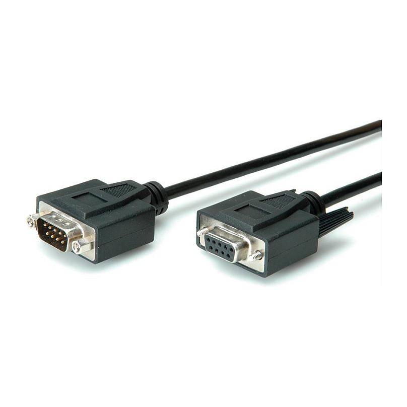 Serielt RS232-kabel VALUE DB9ST/BU1M - sort, 1 m