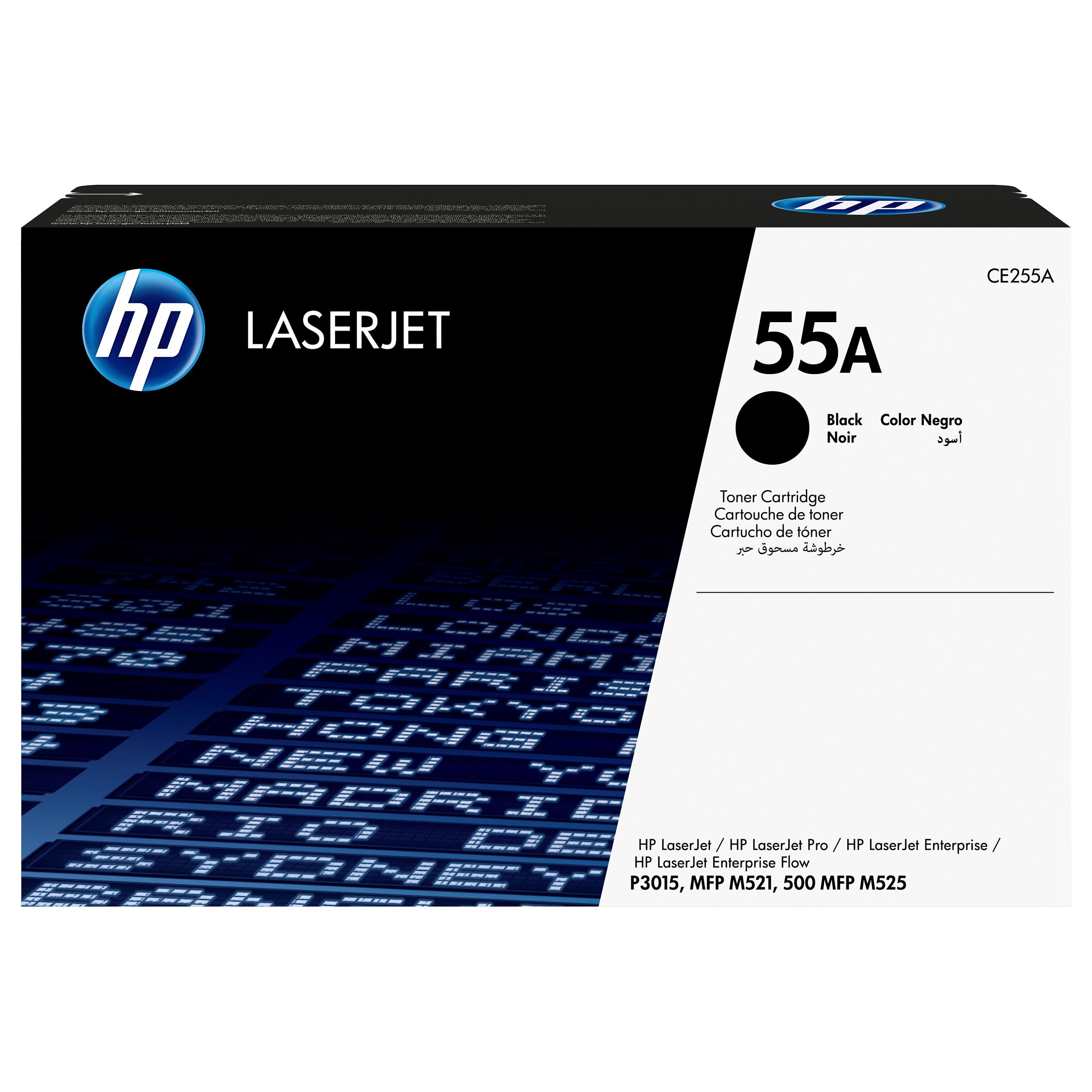 Toner til HP LaserJet - HP 55A sort (CE255A), 6.000 sider