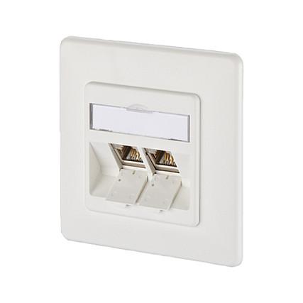 Netværksdåse METZ CONNECT BTR E-DAT 2 x RJ-45 Kat.6 Class E - hvid