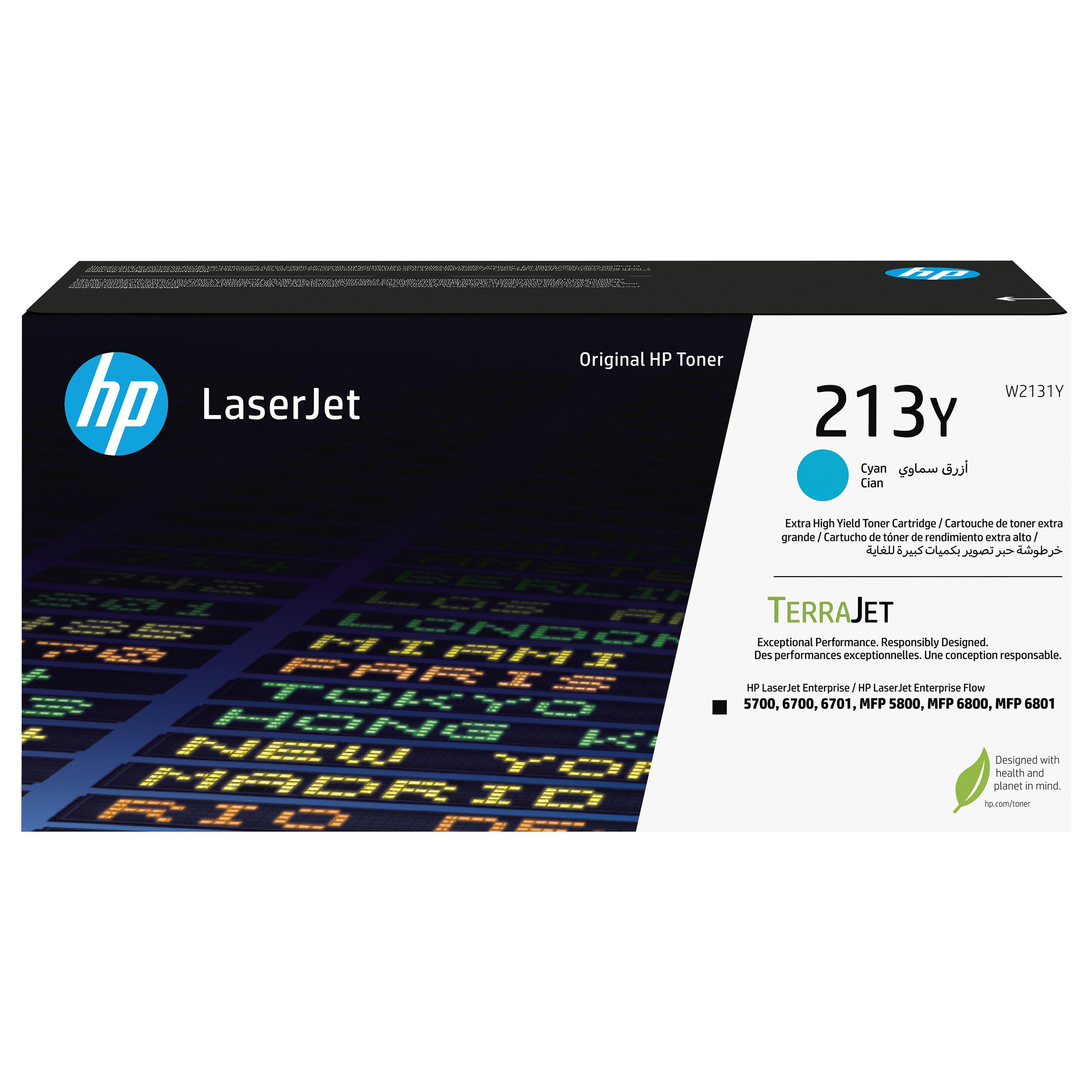 HP 213Y - Særlig høj ydelse - cyan - original - LaserJet - tonerpatron (W2131Y) - for Color LaserJet Enterprise 5700dn, 6700dn, MFP 6800dn DesignJet D5800