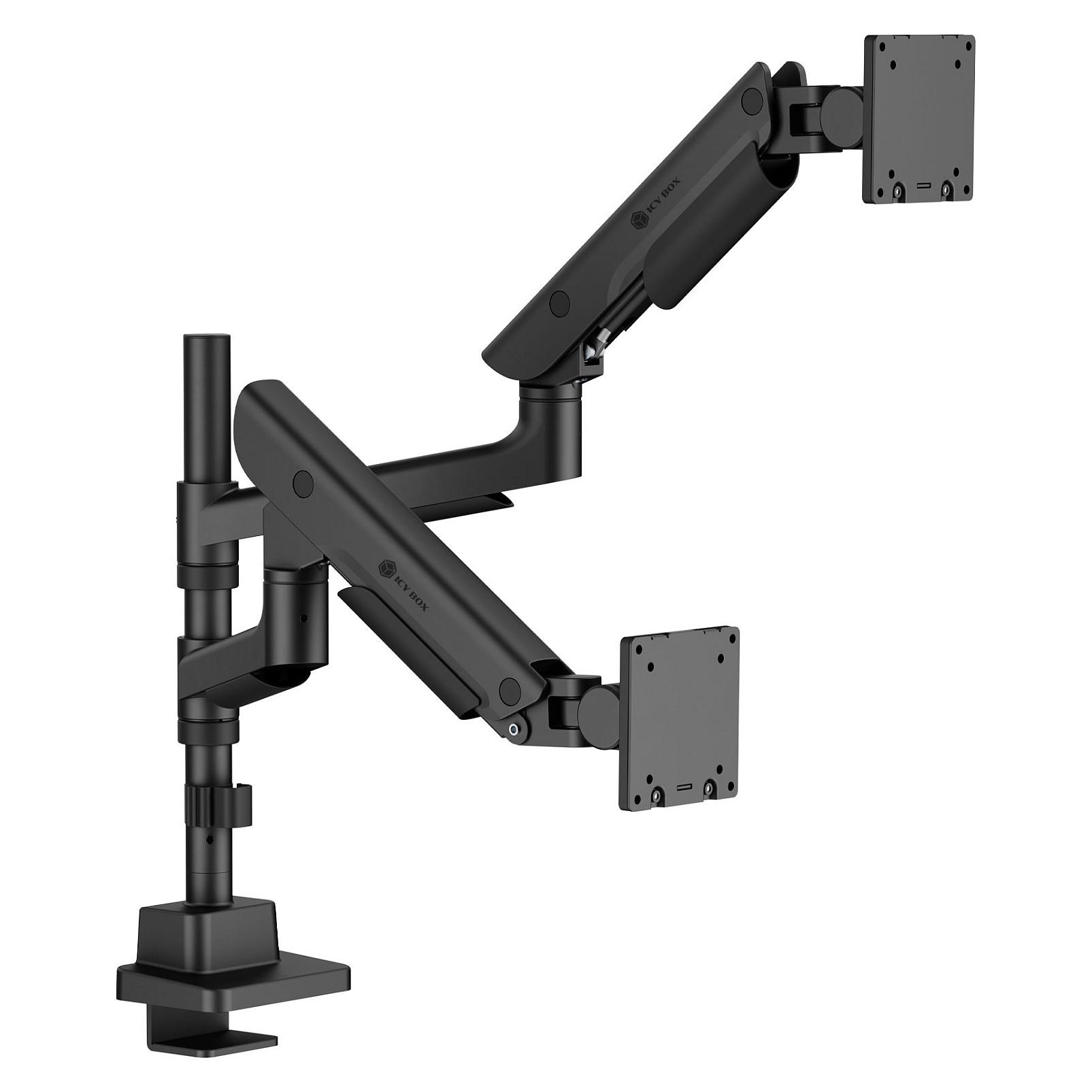 Dobbelt skærmholder til bord, 24-57" - sort (ICY BOX IB-MS702-T)