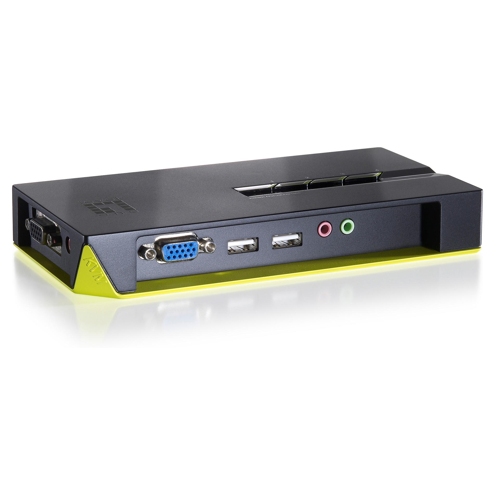 LevelOne ViewCon KVM-0421 - KVM / audio-switch - 4 x KVM / audio - 1 lokalbruger - desktop