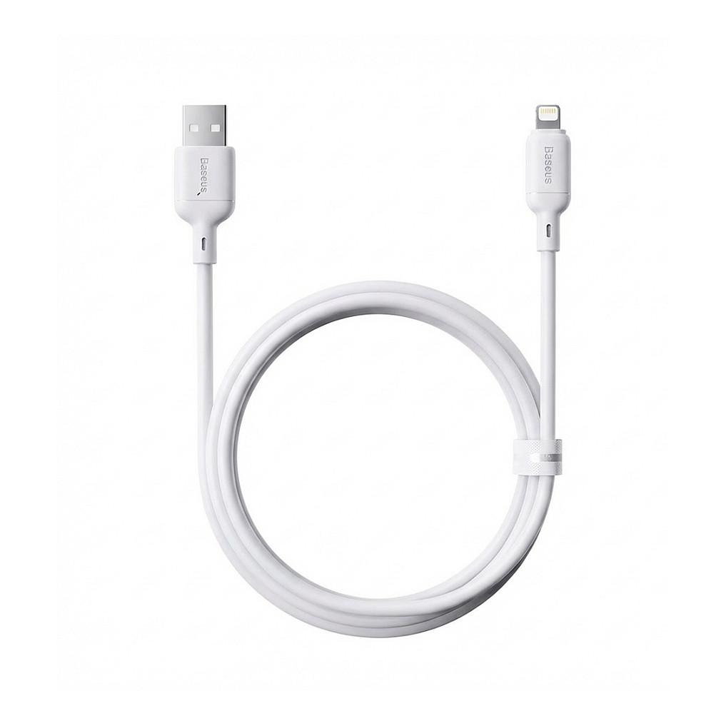 Ladekabel Baseus Silky Series USB til iP 2,4 A 1 m - hvid