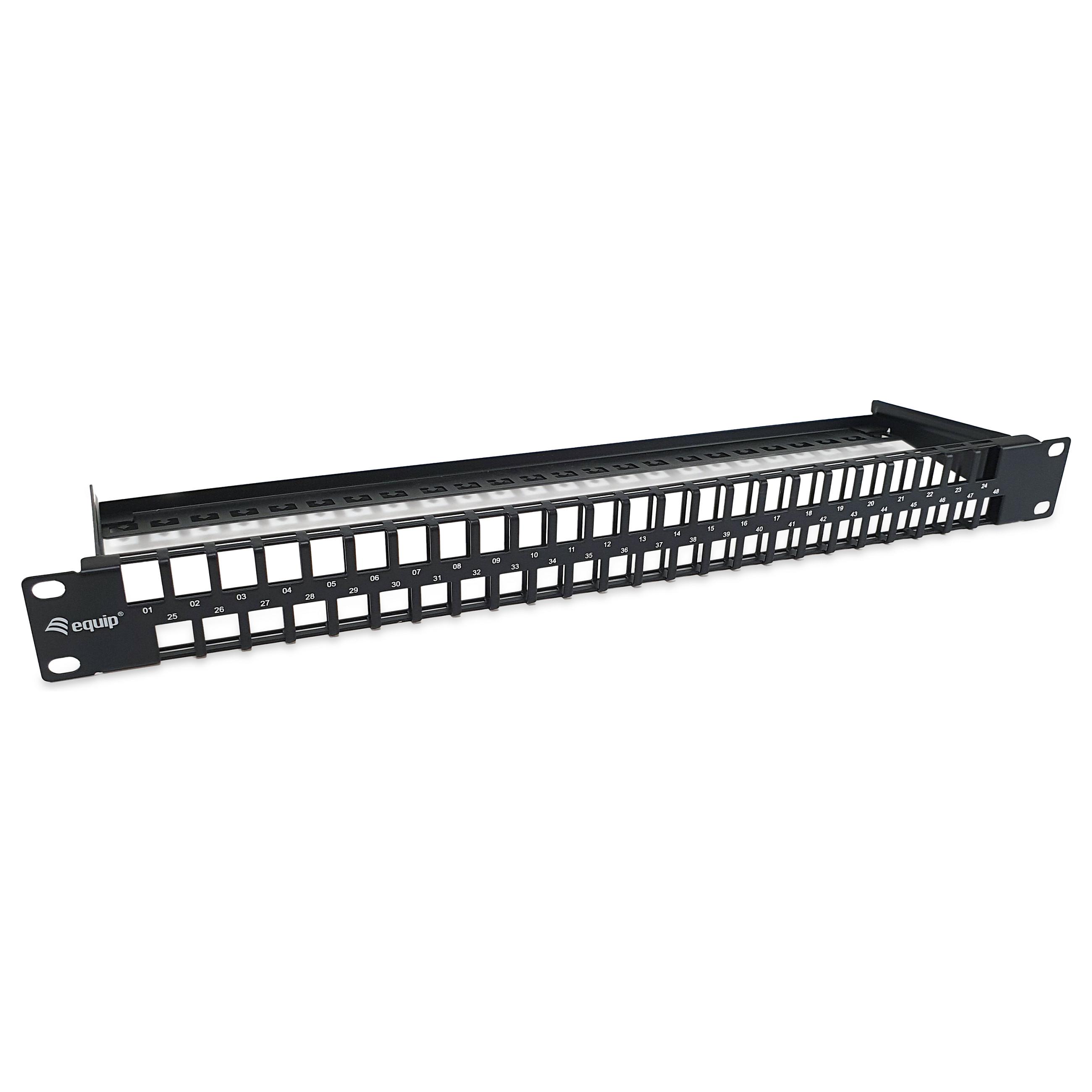 Patchpanel Equip 48-port Cat6 19" 1U keystone - sort
