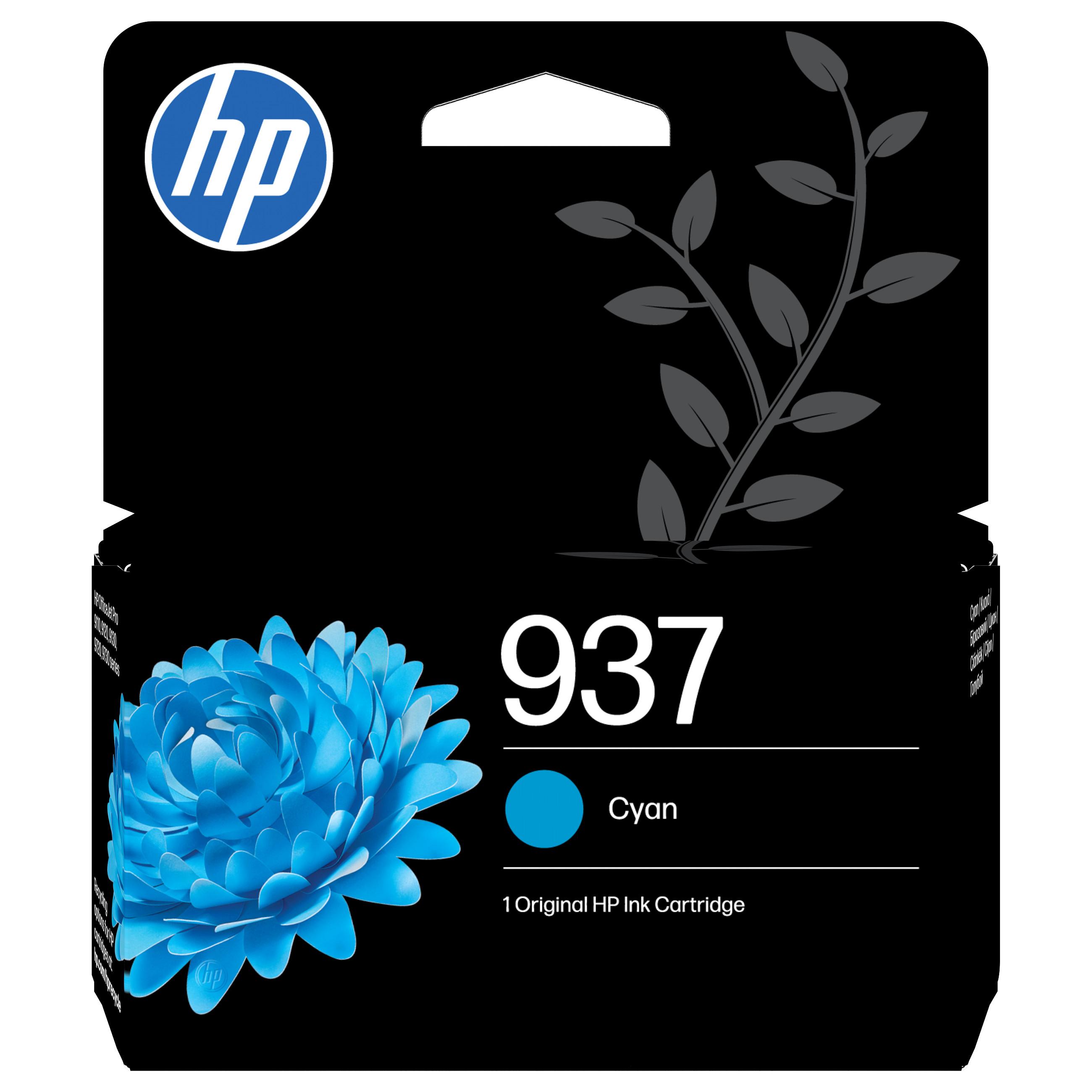 HP 937 - Cyan - original - blækpatron - for P/N: 403X8B#ABF, 403Y0B#AB5, 4U561B#ARL, 537P5B, 53N94B, 5A0S0C, 5A0S0C#778, C2VZ1A#B1H
