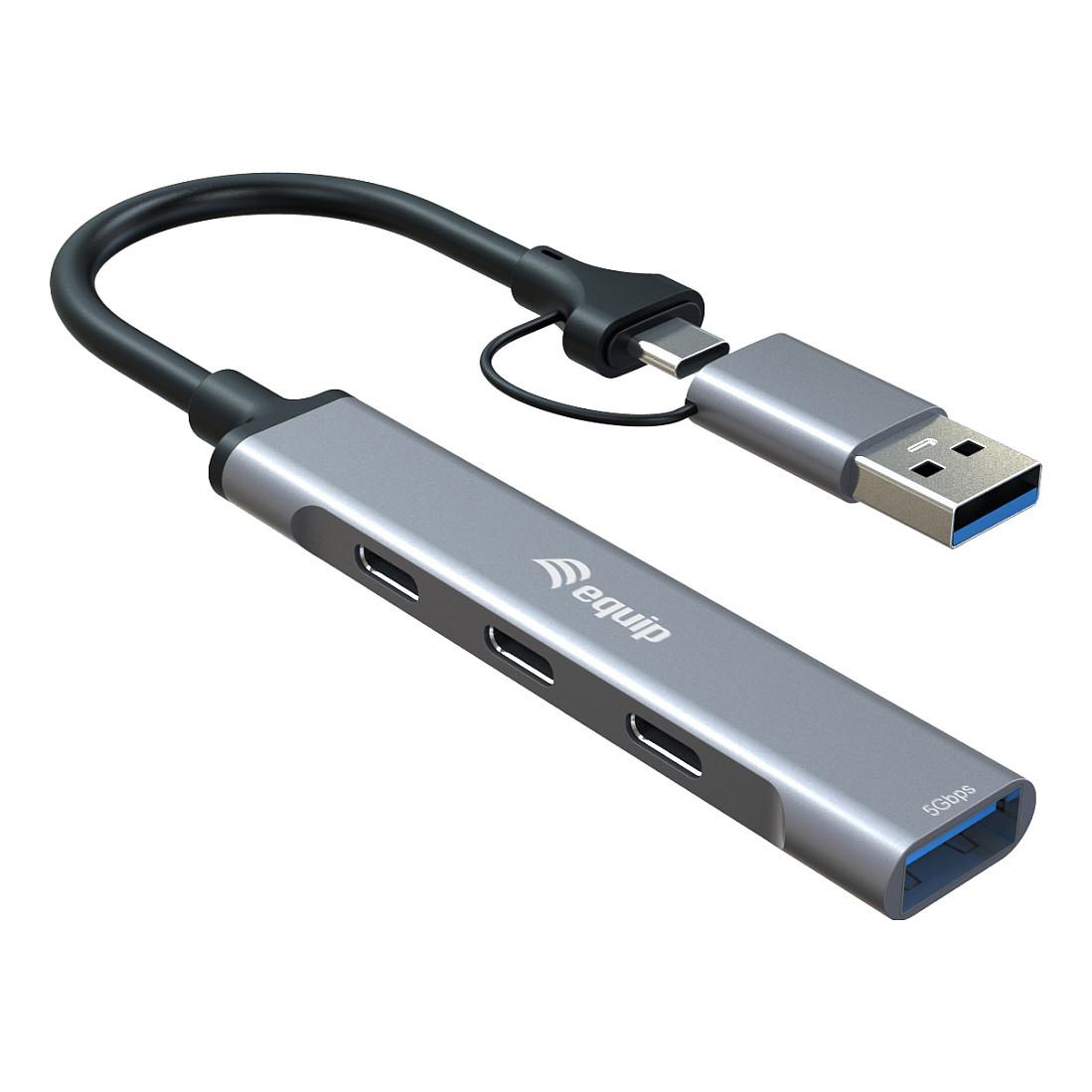 USB-C-hub Equip 128969 - 4 porte med USB-A-adapter
