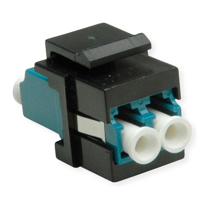 Keystone LWL-adapter ROLINE LC/LC duplex OS2 - sort/turkis