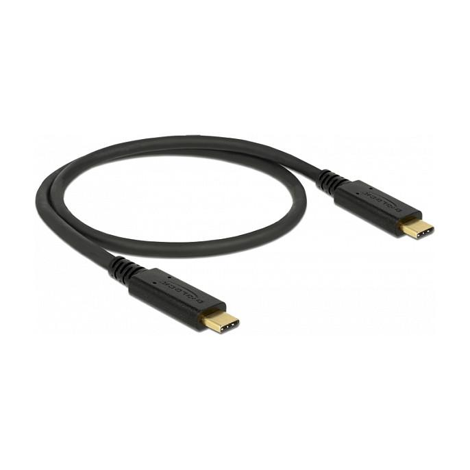 USB-C-kabel DeLOCK 83042 USB 10 Gbps 0,5 m - sort