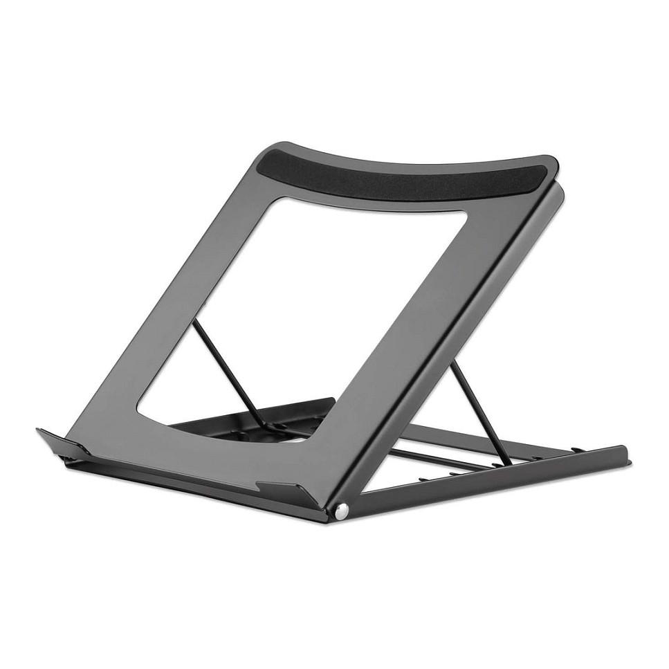 Manhattan Laptop and Tablet Stand, Adjustable (5 positions), Suitable for all tablets and laptops up to , Portable and Lightweight, Steel, Black,