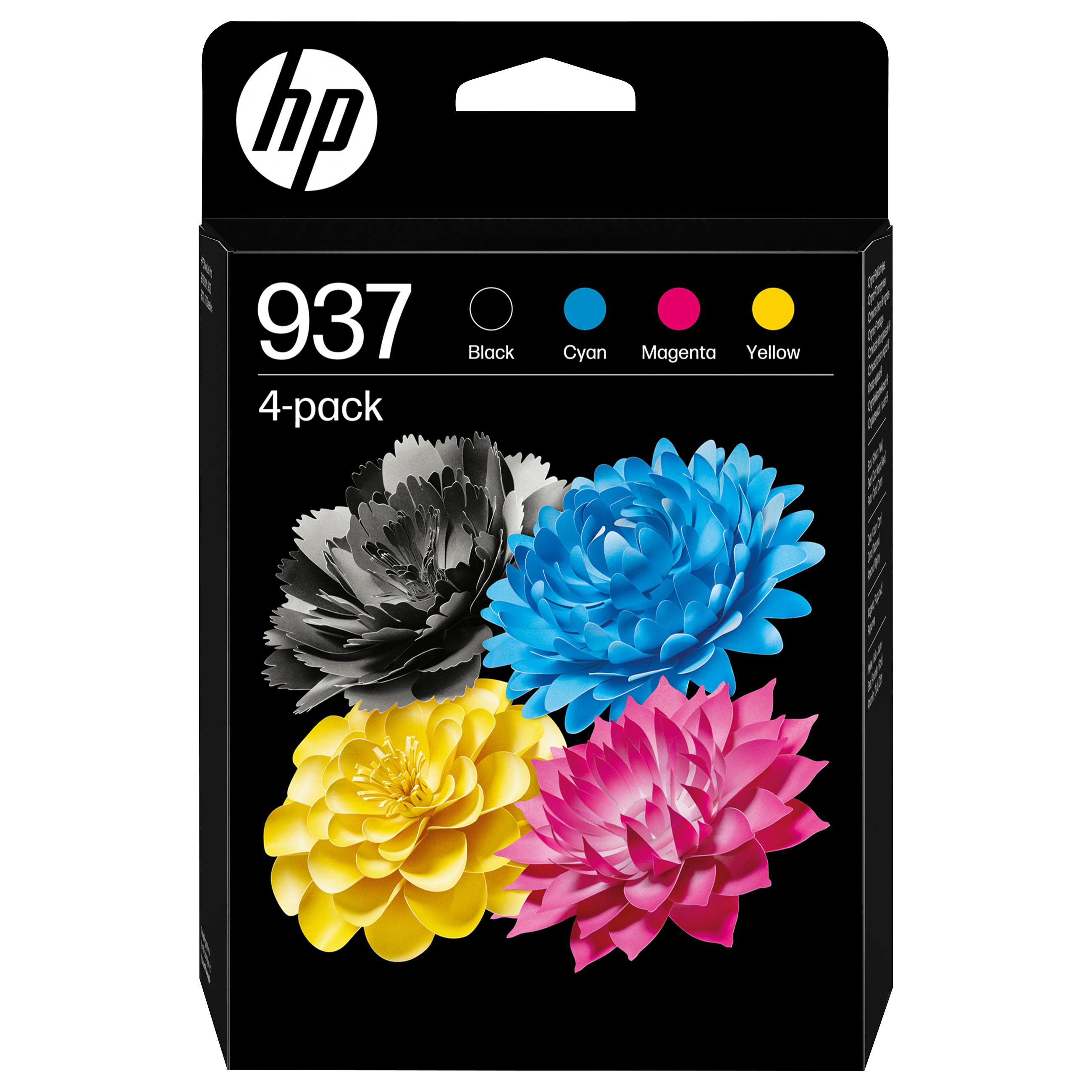 HP 937 originale blækpatroner 4-pak - sort, cyan, magenta og gul, standardkapacitet