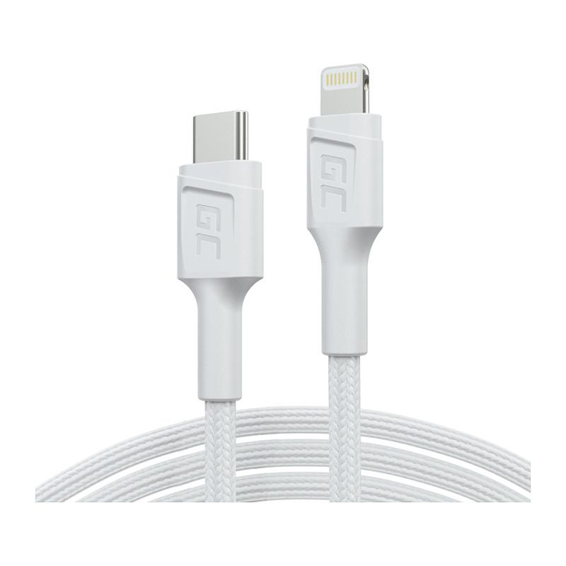 USB-C til Lightning-kabel Green Cell GC PowerStream 1 m - hvid