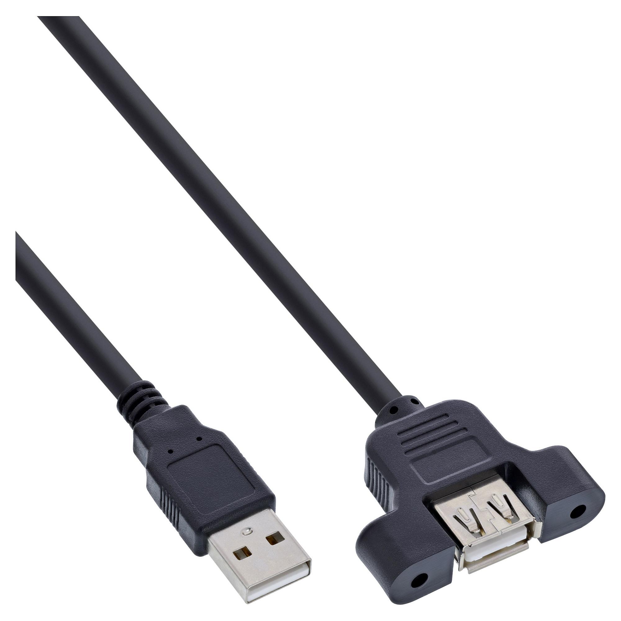 USB 2.0-kabel InLine A-han til indbygnings-A-hun 0,6 m - sort