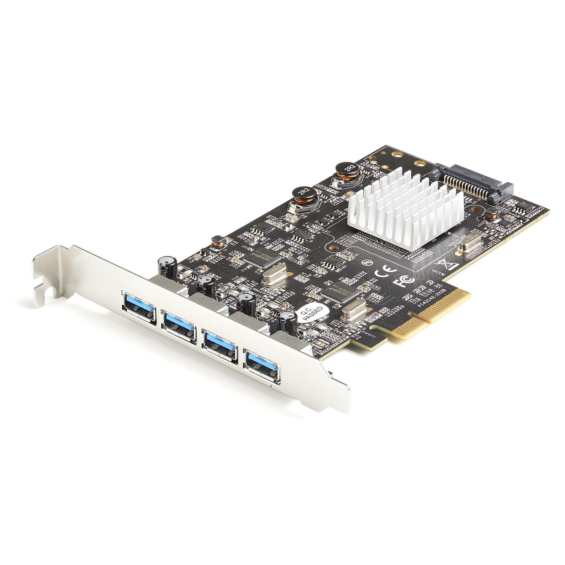 StarTech.com 4-Port USB PCIe Card - 10Gbps USB 3.1/3.2 Gen 2 Type-A PCI Express Expansion Card - 2 Controllers - 4xUSB - Windows/Mac/Linux - USB adapter - PCIe 3.0 x4 - USB 3.1 Gen 2 x 4