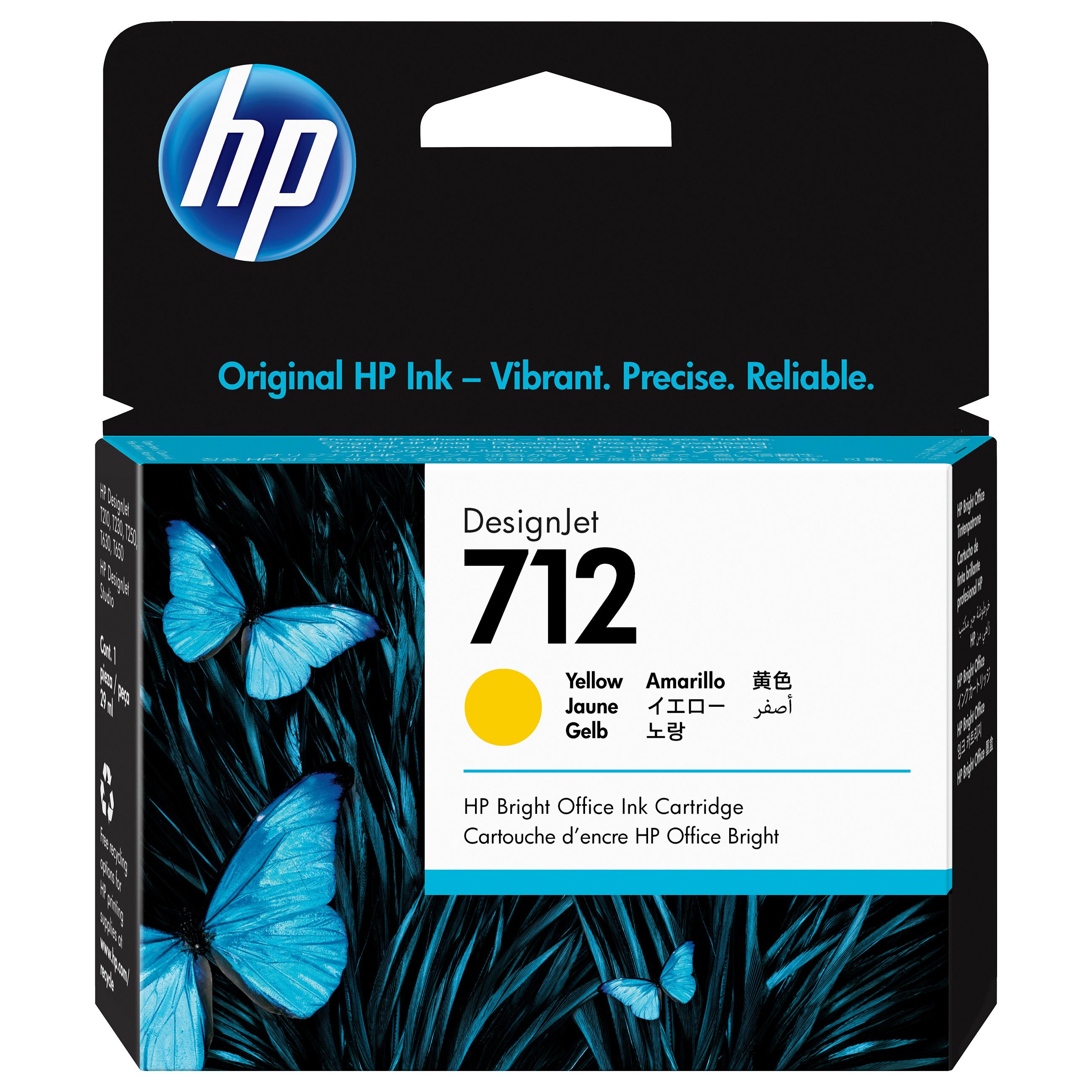 HP 712 - 29 ml - gul - original - DesignJet - blækpatron - for DesignJet Studio, T210, T230, T250, T630, T650