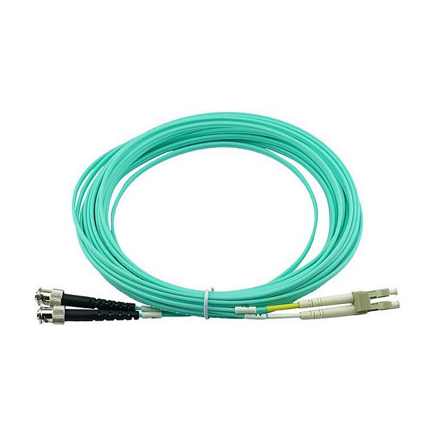 Fiberoptisk patchkabel BlueOptics LC/ST OM3 aqua 0,5 m