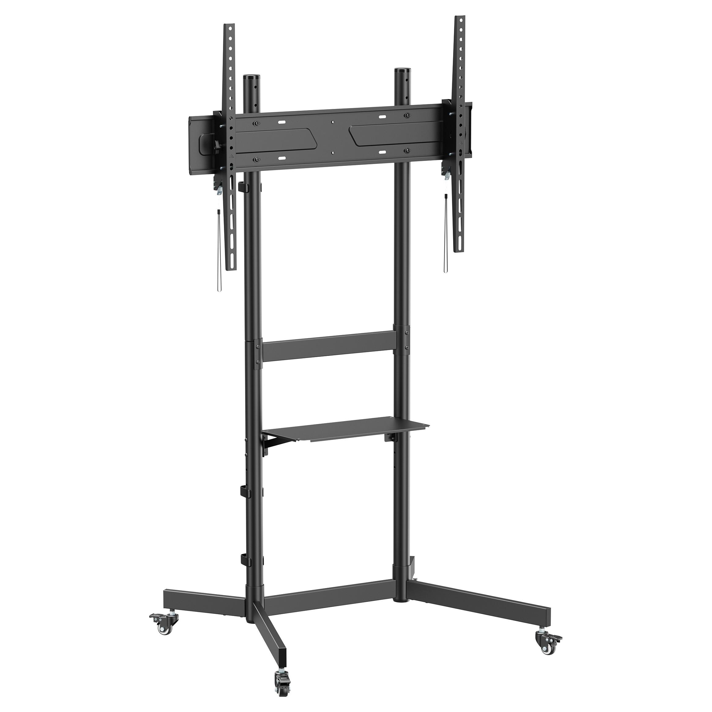 EQUIP Economy TV-vogn 55-100" med hjul, hylde og VESA 100 x 100-800 x 600 mm - sort