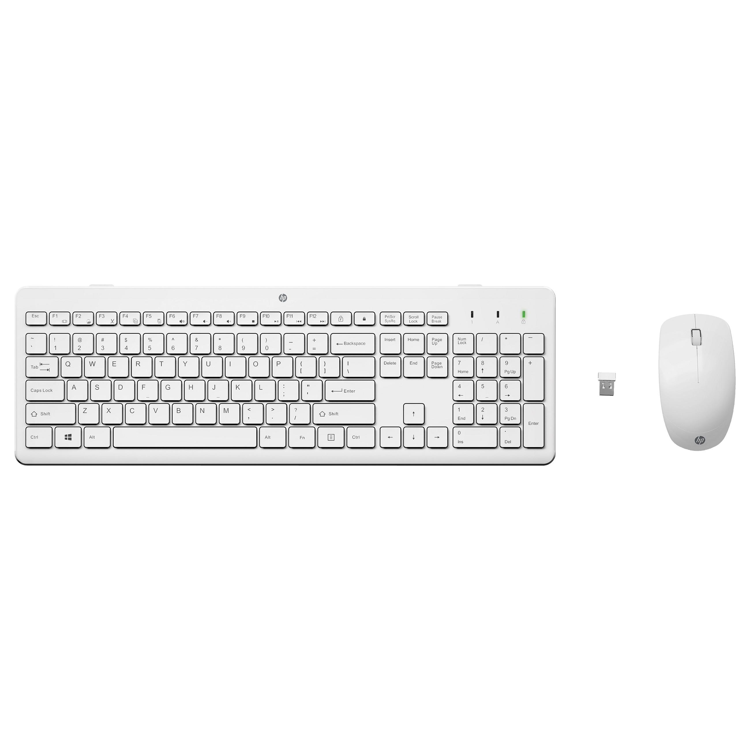 Trådløst tastatur- og musesæt HP 230 - hvid, tysk