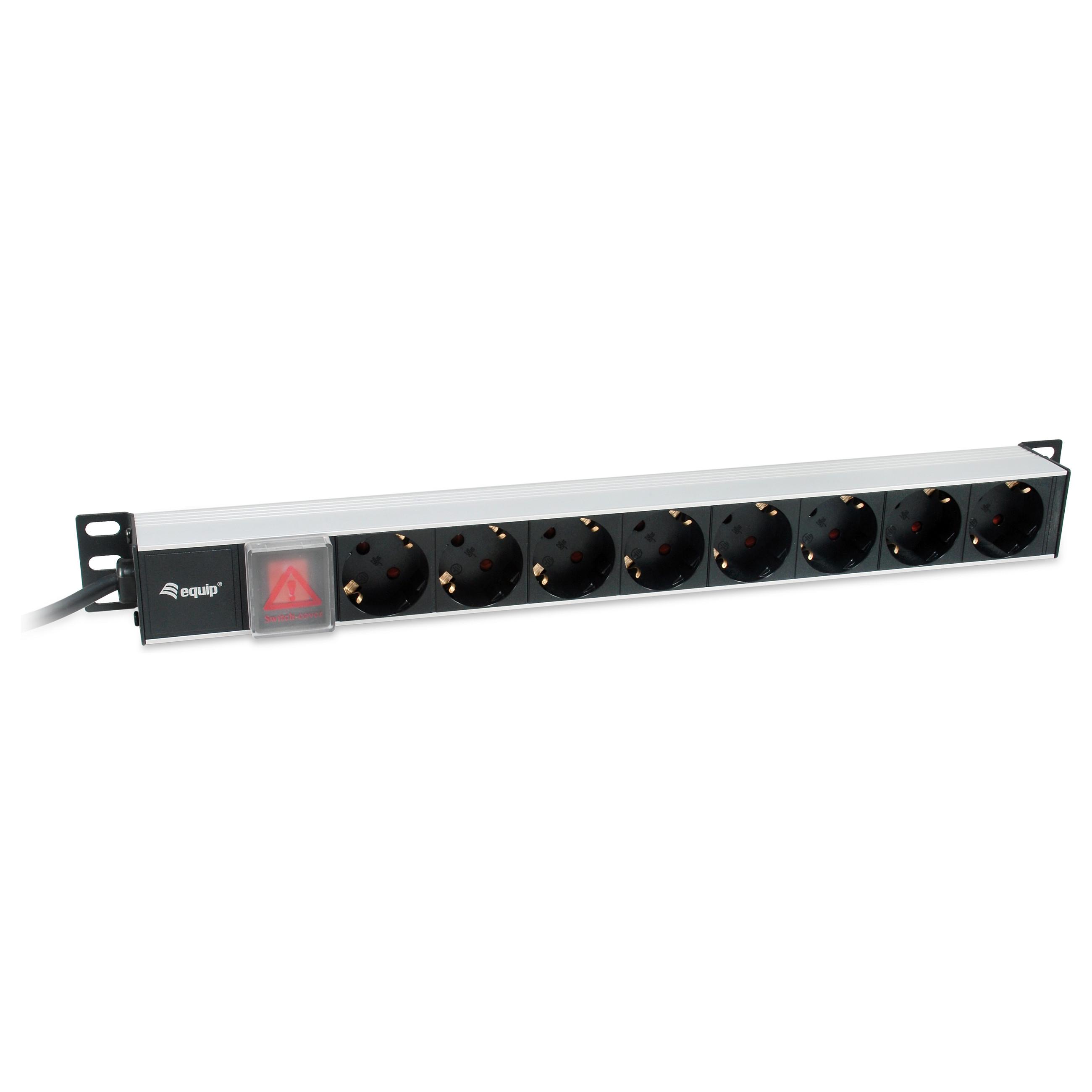 Strømfordelingsenhed Equip 333308 19" 1U med 8 Schuko-udtag