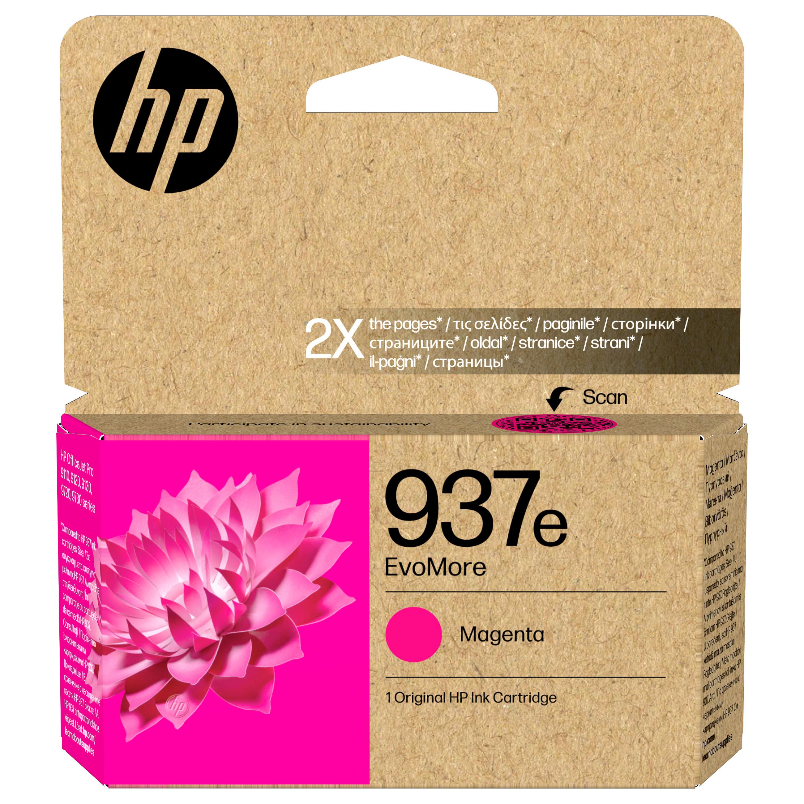 HP 937e magenta blækpatron EvoMore til Officejet Pro 9110b/9120e/9720E/9730e