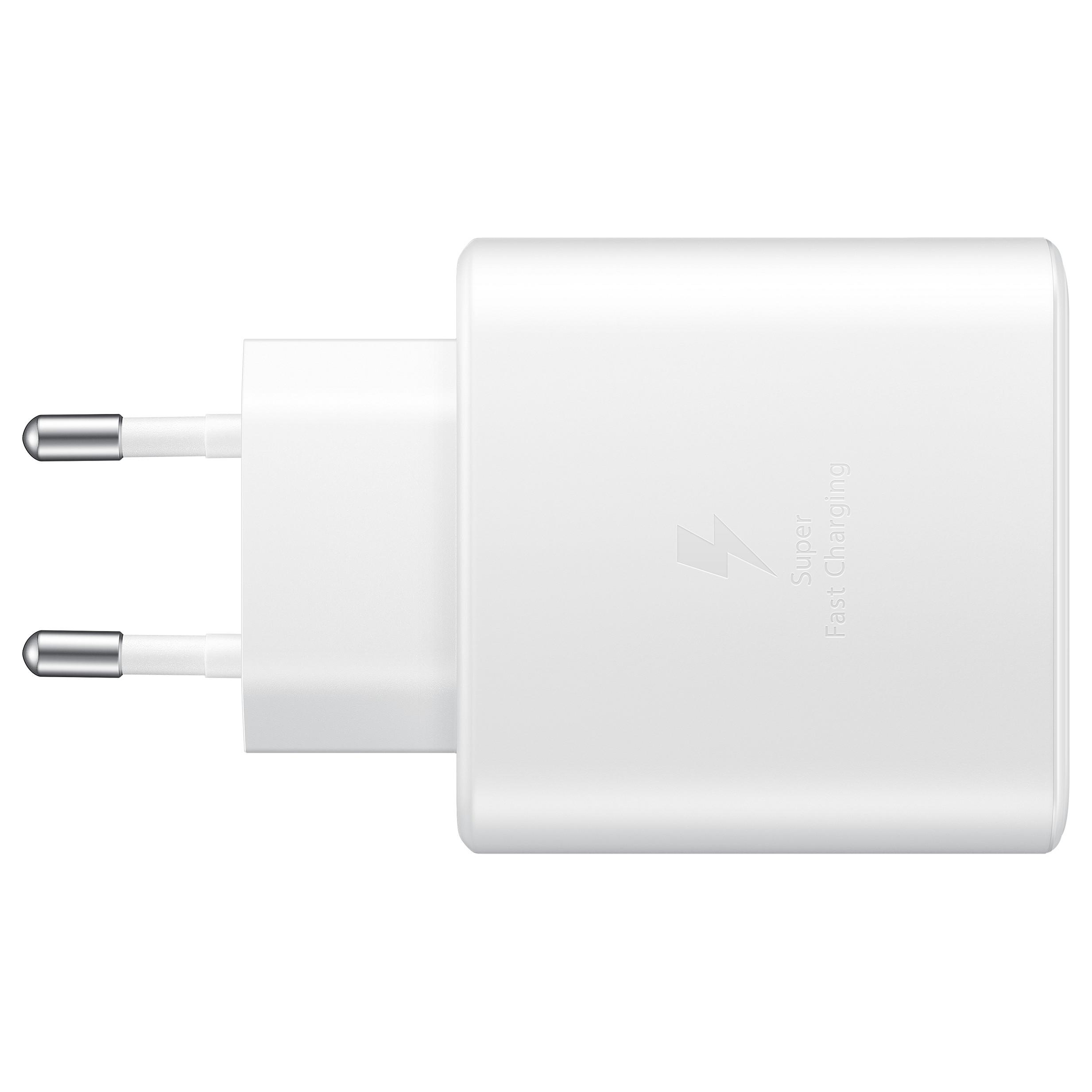 Samsung Travel Adapter EP-TA845 - Strømforsyningsadapter - 45 Watt - 3 A - SFC 2.0 (USB-C) - på kabel: USB-C - hvid - for Galaxy A20, A50, A70, A8s, M30, M40, Note10, S20, S20 5G, S20+ 5G, Z Flip, Z Flip 5G