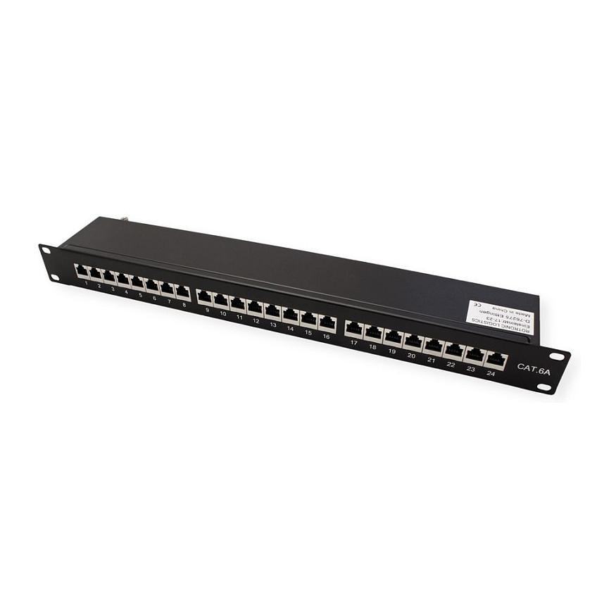 Patchpanel VALUE Cat.6A Class EA 19" 24 porte - sort