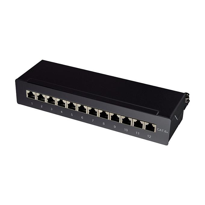 LogiLink NP0019B Cat.6A Patch Panel 12 ports shielded Desktop black