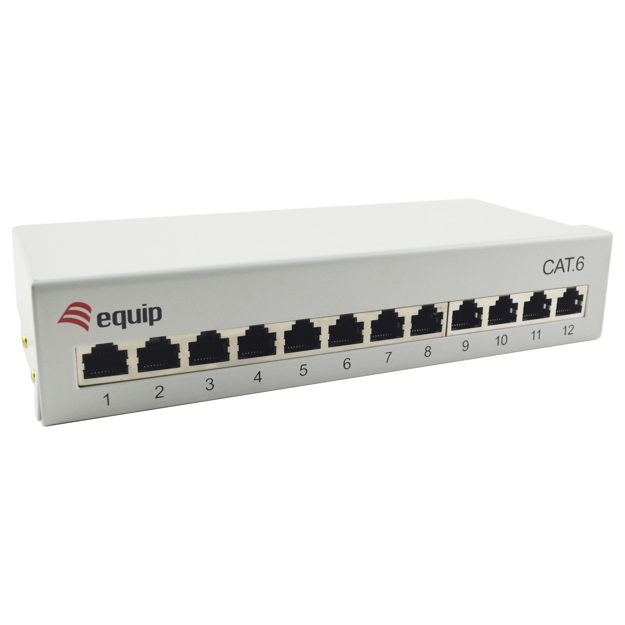 EQUIP Cat.6 desktop patchpanel 1U med RJ-45 og Gigabit Ethernet