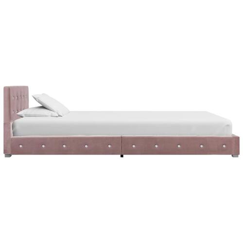 Seng med madras i memoryskum 90 x 200 cm pink fløjl