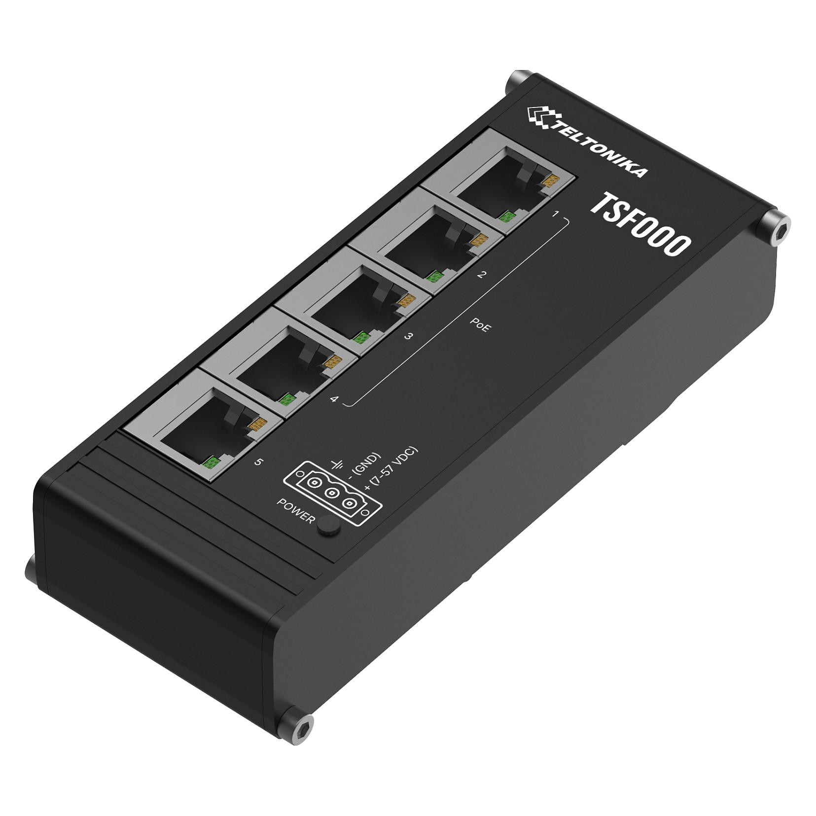 Teltonika TSF000 ikke-administreret netværksswitch 5 porte 10/100 4 PoE+-porte